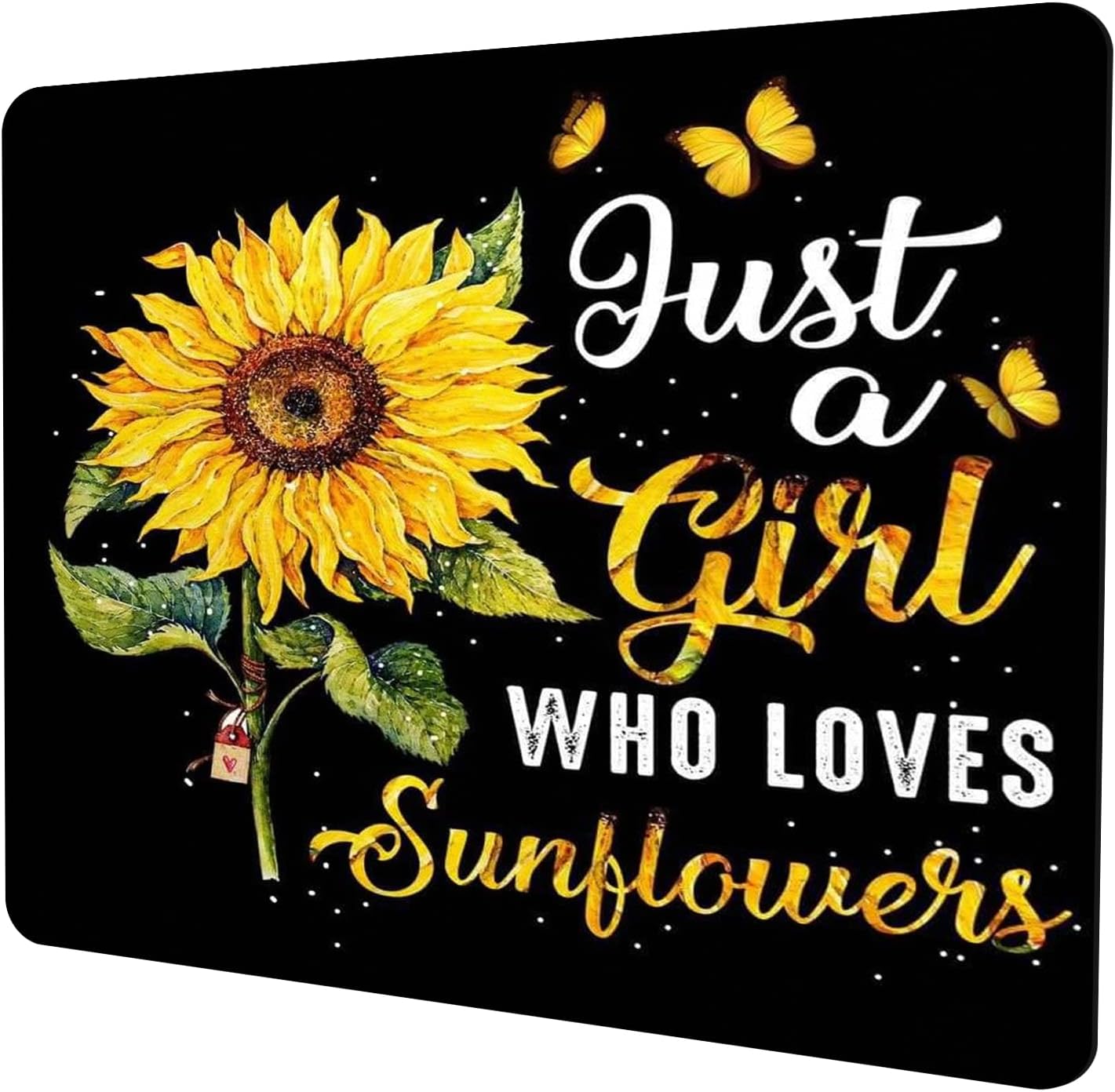 Sunflower Mouse Pad Personalized Design Computer Laptop Mousepad Square Anti-Slip Rubber Office Mouse Pad 9.5x7.9 Inch
