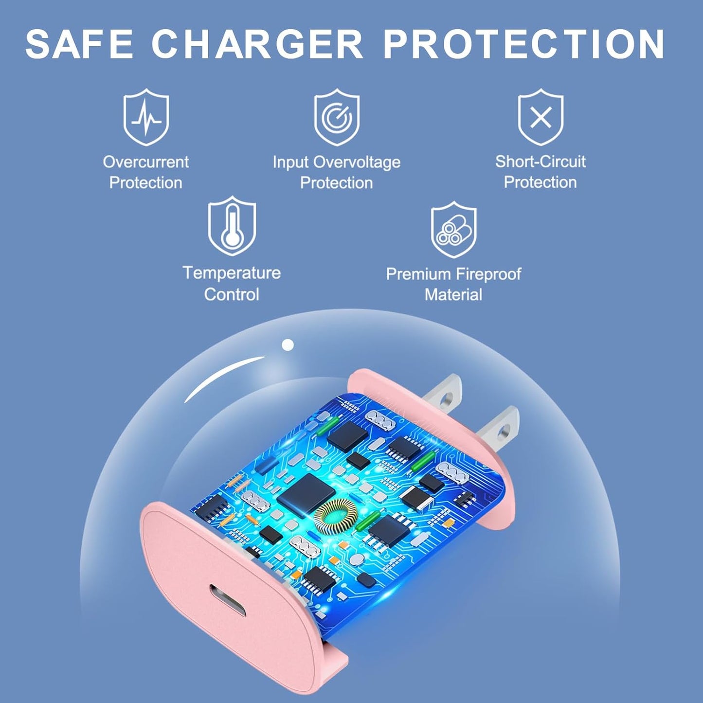 Phone 16 15 Pro Charger Fast Charging, 6.6FT Long USB C to C Charging Cable Cord with 30W Phone Fast Charger Block for Phone 16 15/16 15 Pro/16 15 Pro Max,Pro 12.9,Samsung Galaxy S24 Ultra,Pink