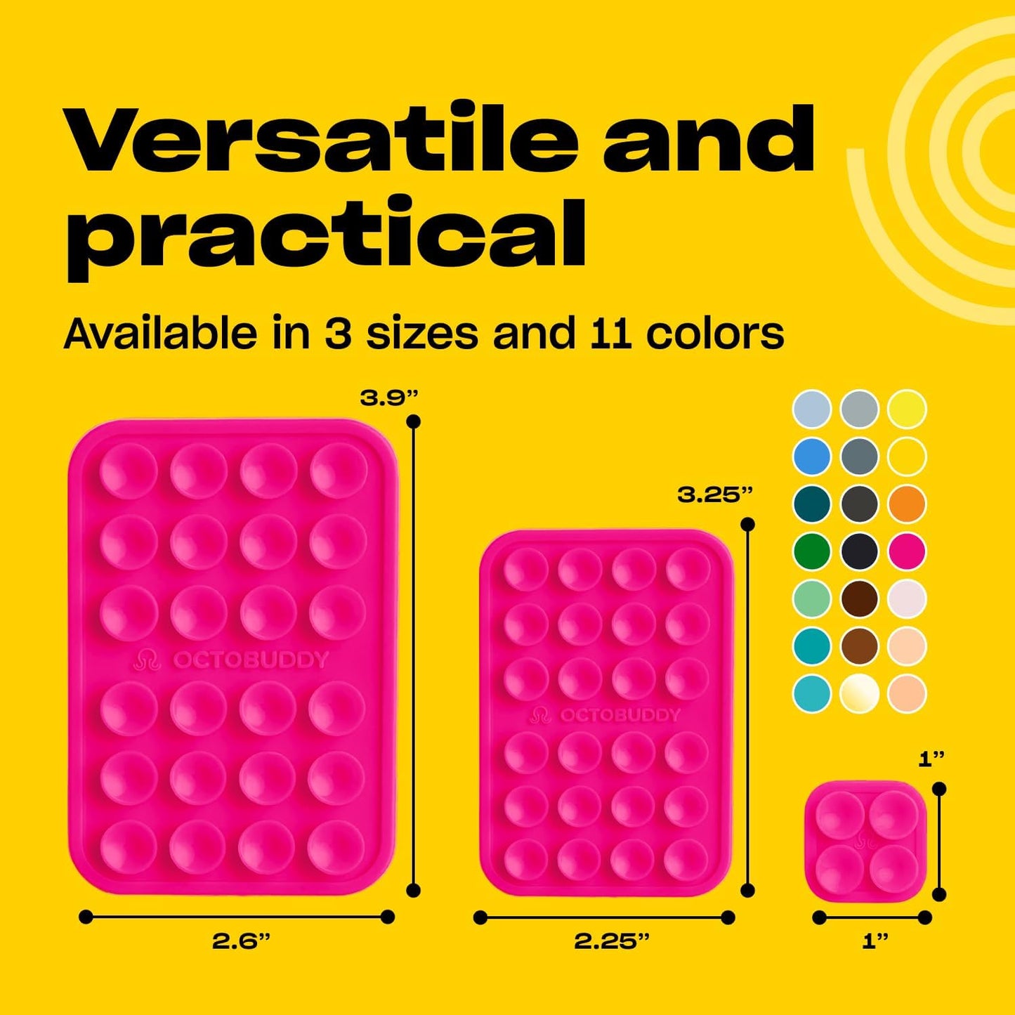 Classic MAX - Silicone Suction Phone Case Adhesive Mount - Hands-Free, Strong Grip Holder for Selfies and Videos - iPhone and Android Compatible - 2.6″ x 3.9″, Hot Pink