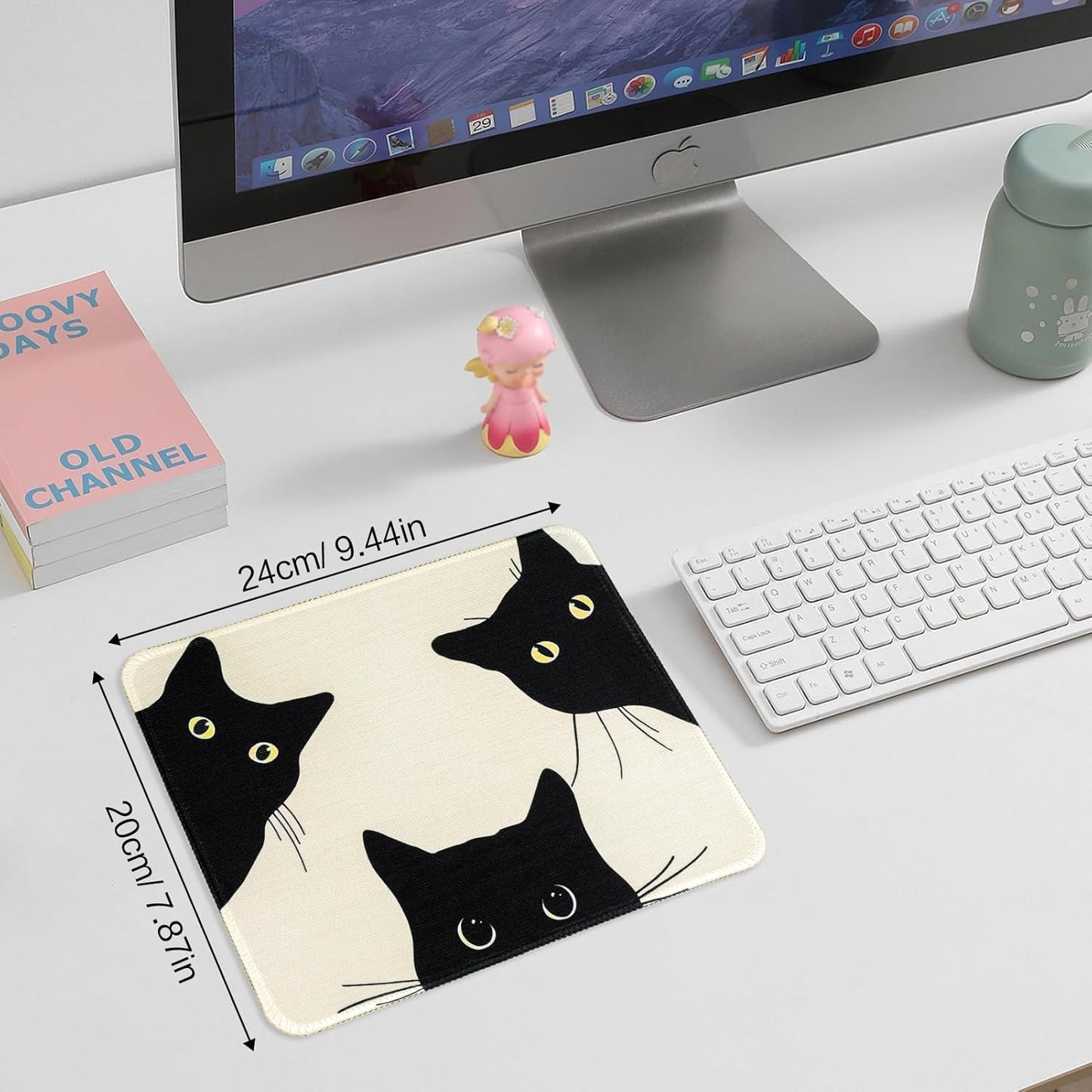 Funny Mouse pad Square Cute Mouse Mat for Wireless Mouse Small Office Computer Mousepad for Desk Mat Laptop with Non-Slip Rubber Base (3 Pack)