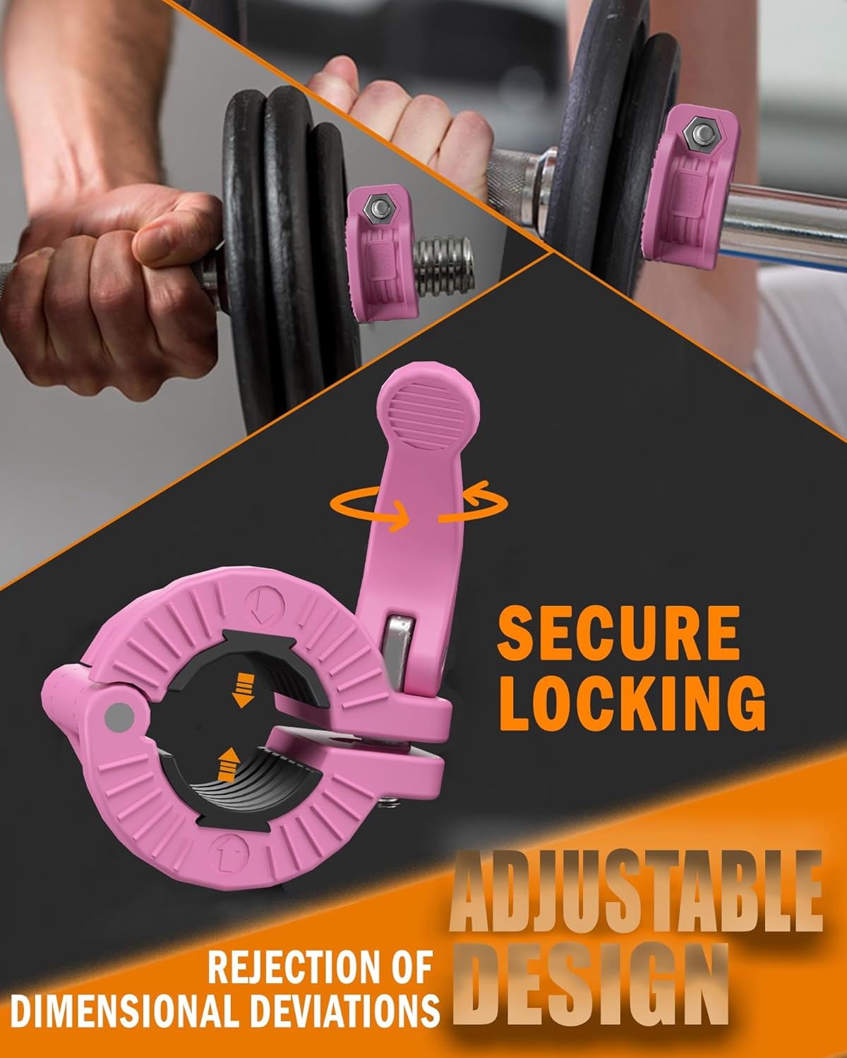 MAXRICH Barbell Clamp 1 inch Multiple Sizes & Adjustable Weight Clips for Quick Release Barbell Collars