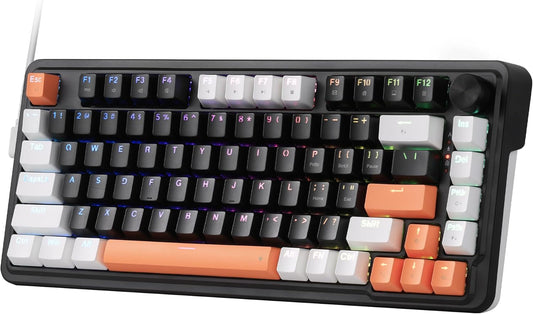 Redragon K714 Rapid Trigger HE Gaming Keyboard, 75% 81 Keys Wired Mechanical Keyboard w/Hyper-Fast Actuation Magnetic Switch, Actuation Point Adjustable, 8K Hz Polling Rate, Dedicated Control Knob