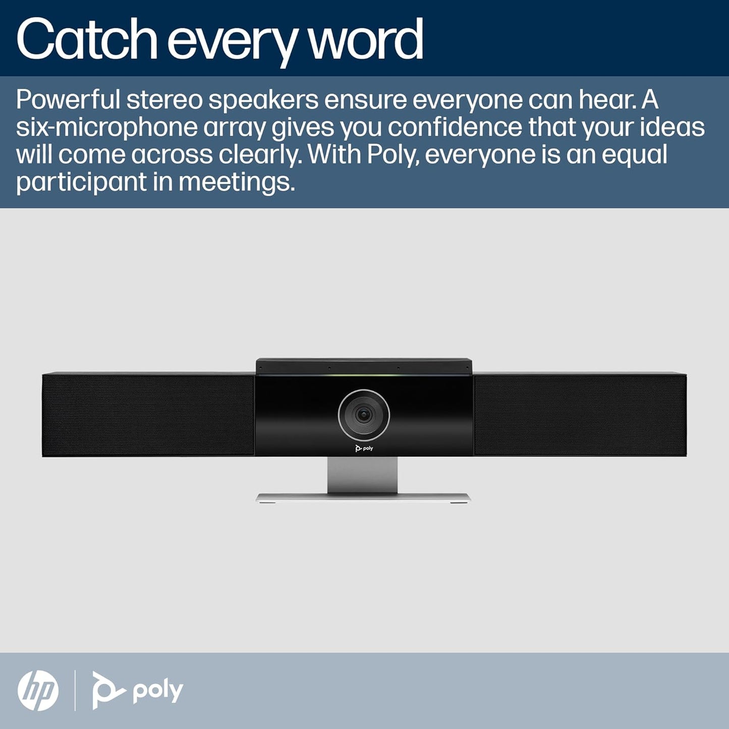 Poly Studio 4K USB Video Conference System (Plantronics) - Camera, Microphone, & Speaker Bar for Small & Medium Conference Rooms - Auto Framing & Tracking - Teams/Zoom Certified - Amazon Exclusive