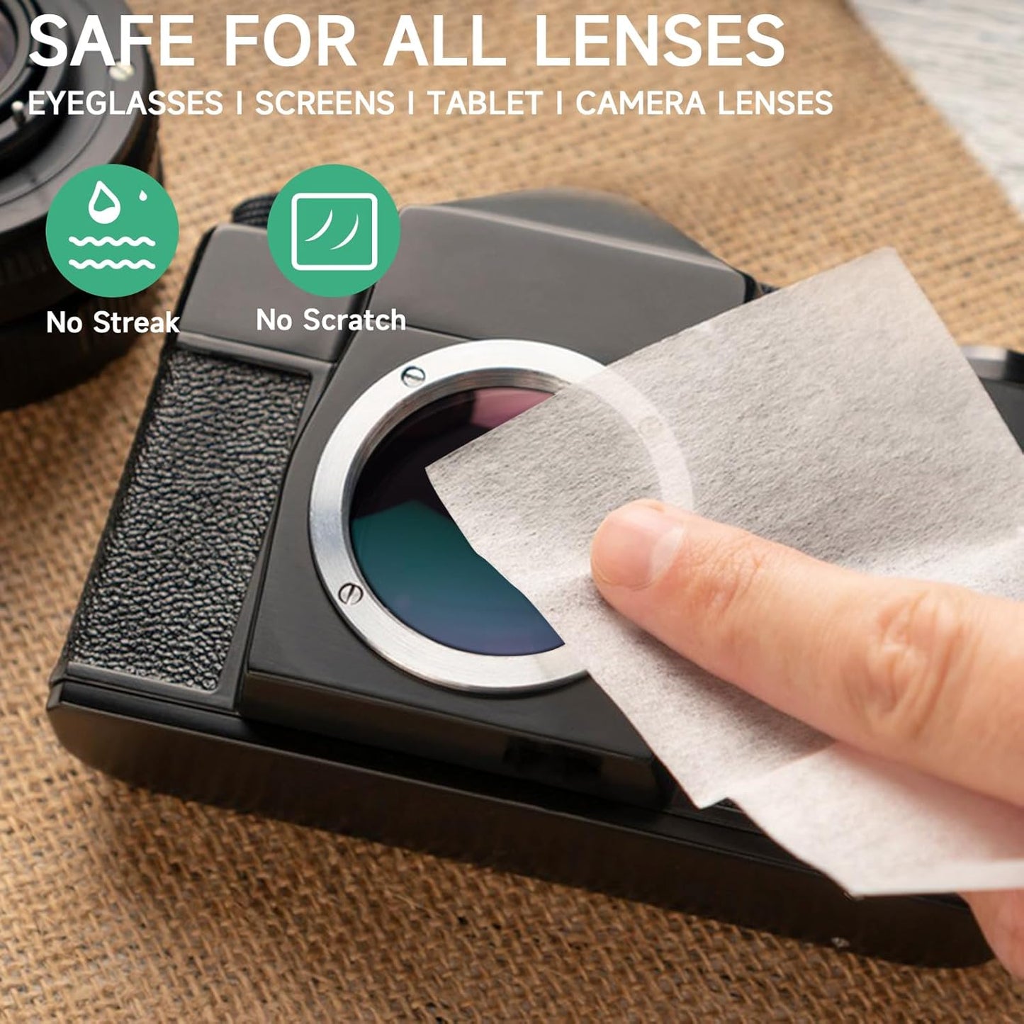 Lensmate 120 Count Lens Wipes for Eyeglasses, Pre-Moistened & Individually Wrapped Eyeglass Wipes, Lens Cleaning Wipes for Eyeglasses, Sunglasses, Goggles and Camera Lens