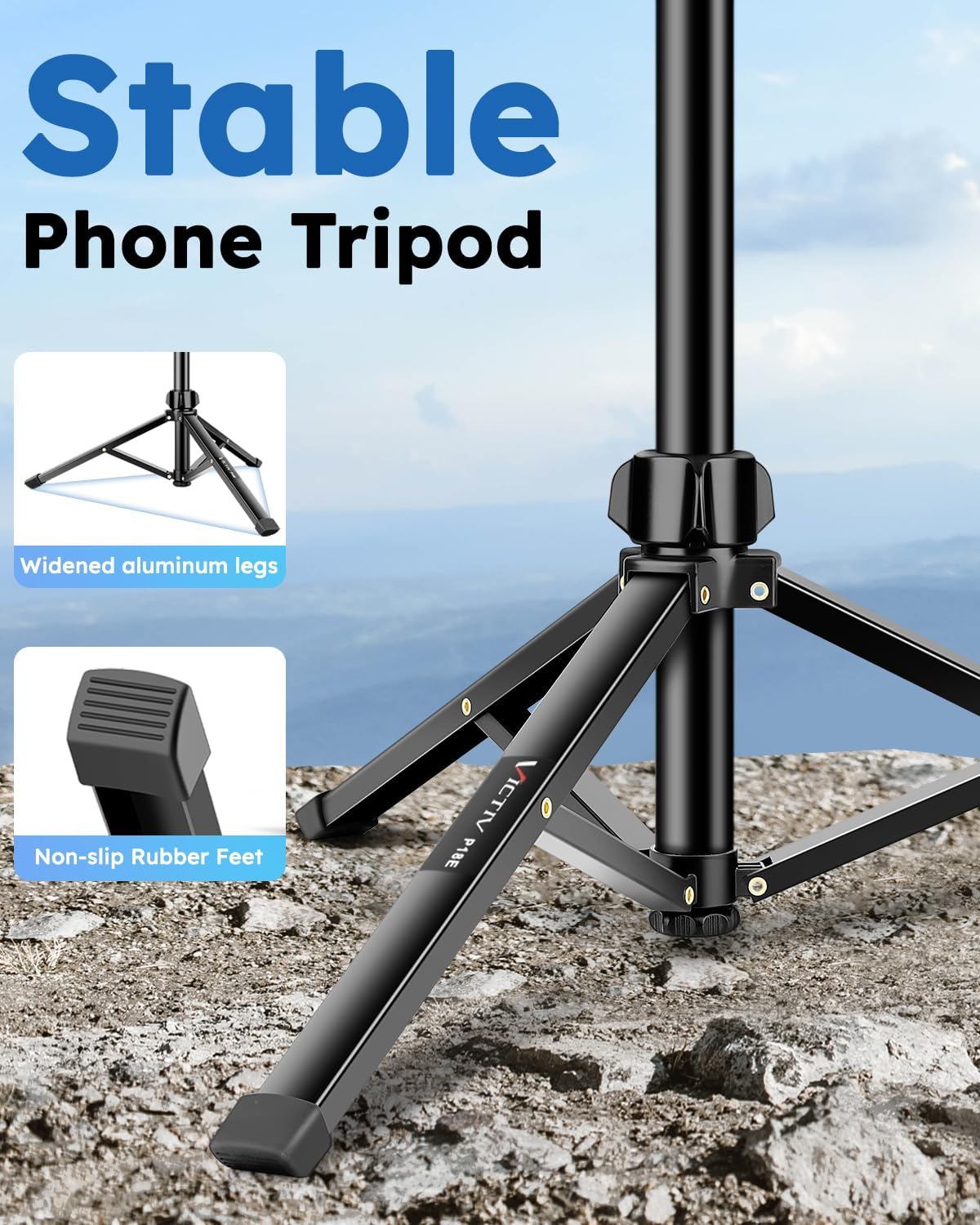 86" Tripod for iPhone, Stable & Tall Phone Tripod with Remote and Flexible Gooseneck for Video Recording/Watching/Cooking/Fitness/Vlogging