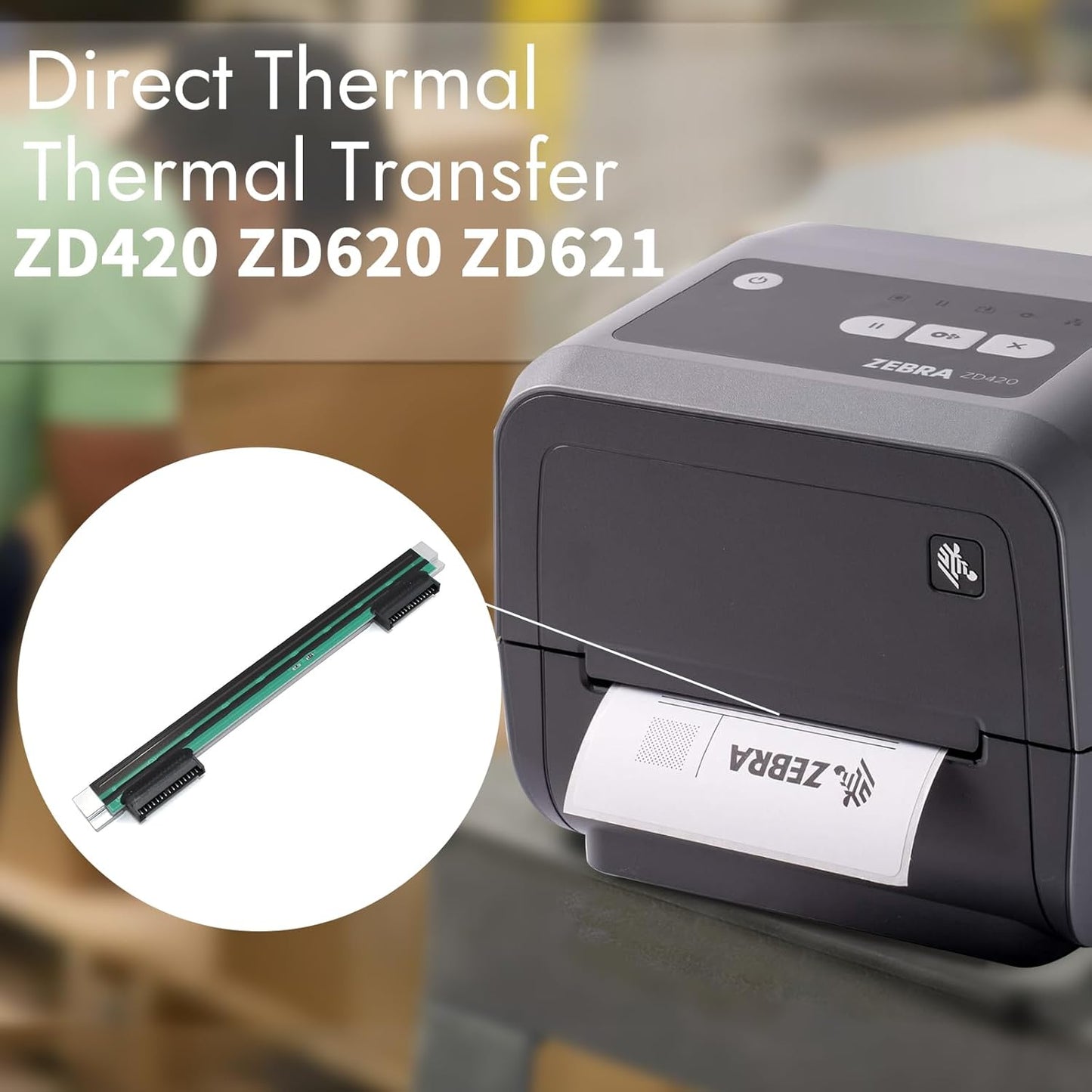 P1080383-227 New Printhead for Zebra ZD420 ZD620 ZD621 T-Series Thermal Mobile Label Printer 300dpi Genuine