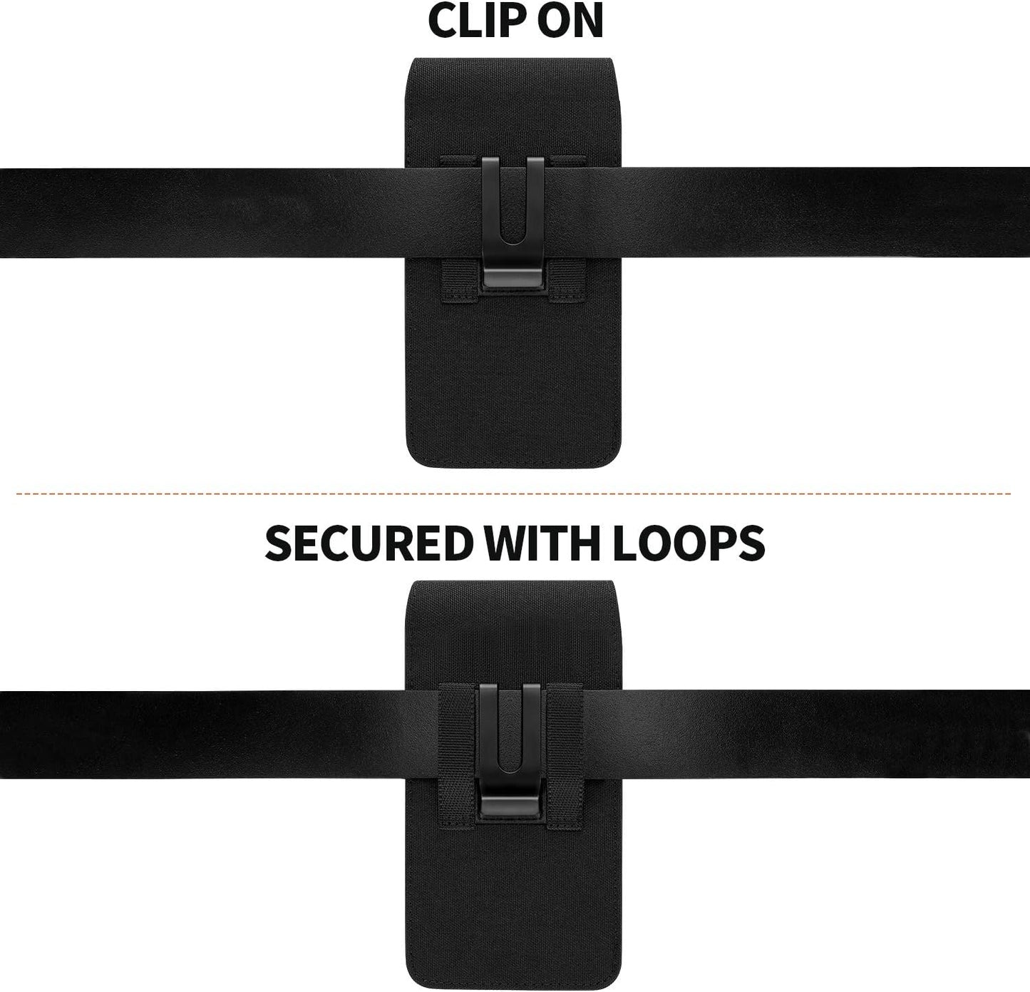 BECPLT Nylon for Galaxy S25 Ultra 5G S24/S23/S22/S21/S20 Ultra Belt Holster Black Cell Phone Holder Belt Clip Holster Case Phone Pouch