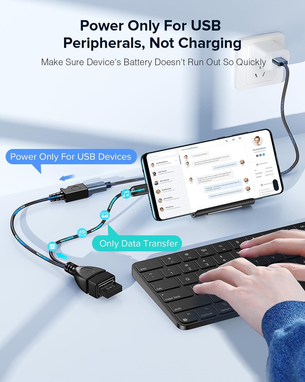 ANDTOBO 2-in-1 Micro USB (OTG Cable with Power) Adapter Replacement for Fire Stick 4K /Host Devices/PlayStation Classic etc- 2 Pack