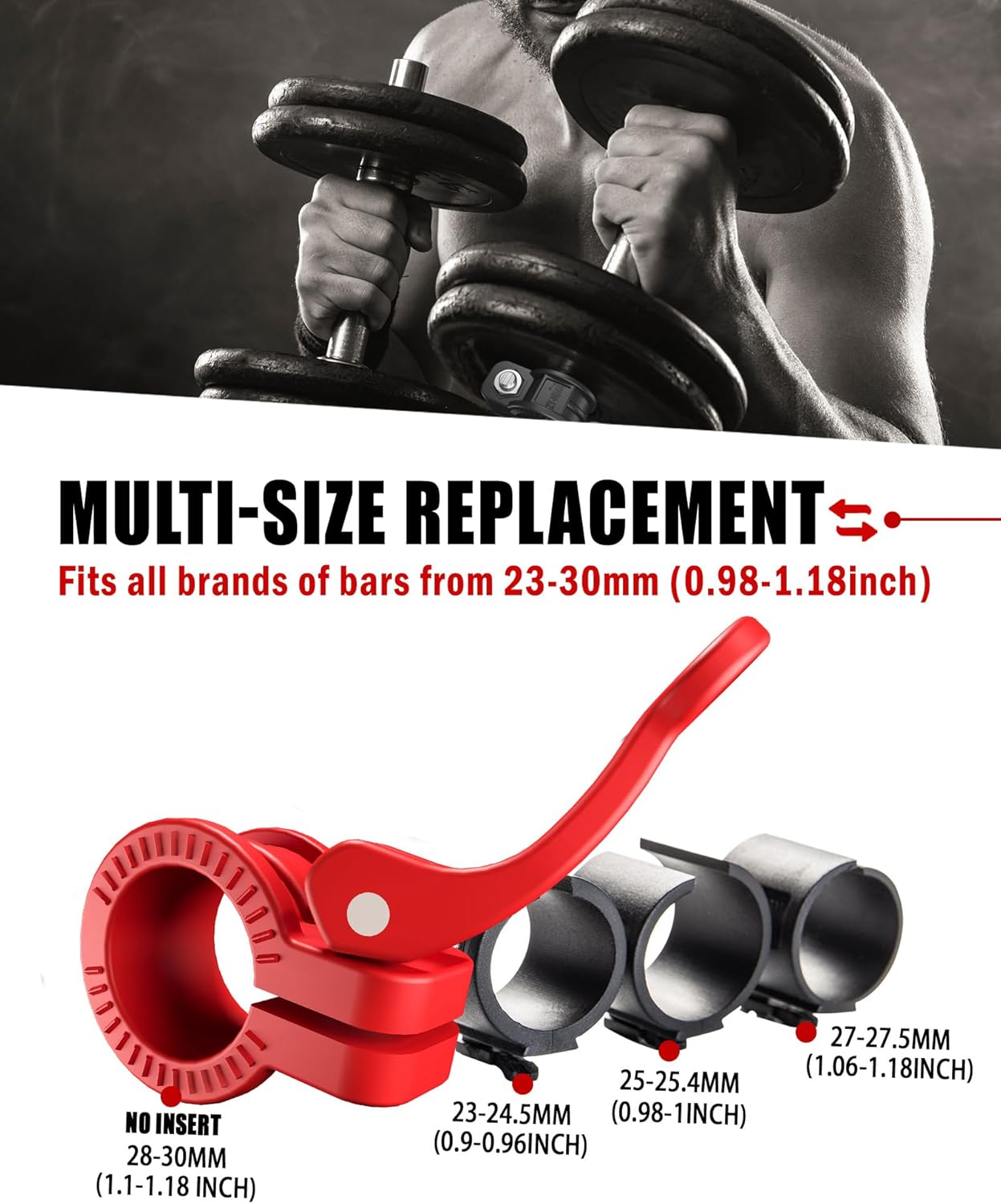 Mini Barbell Clips 1 inch I Multi-Size Adjustable Barbell Collar I 1 inch Barbell ClampsIQuick Release Weight Clips Pair of Locking for Dumbbell Bar