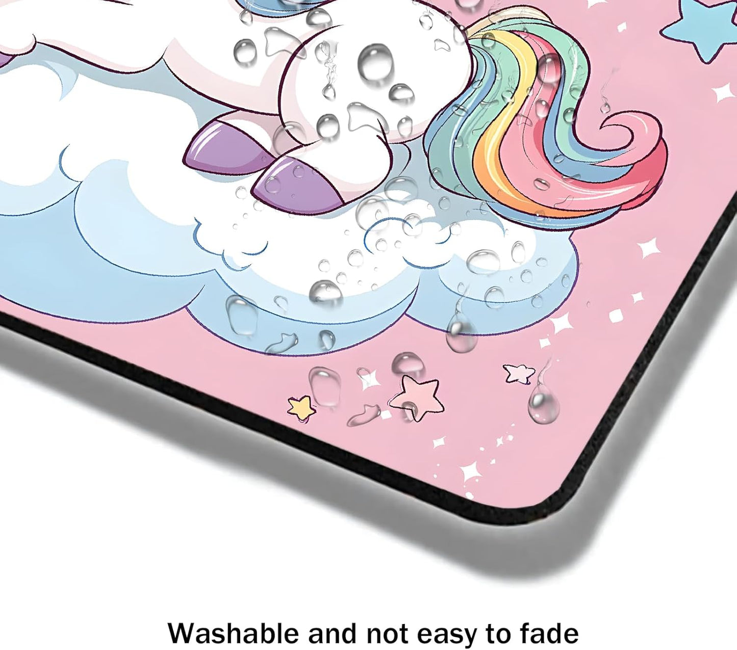 Mouse Pad, Pink Cute Unicorn Mouse Pads for Desk, 9.5" x 7.9" Non-Slip Rubber Base Computer Mousepad with Women, Portable Square Design for Wireless Mouse and Pad Laptop Office & Travel