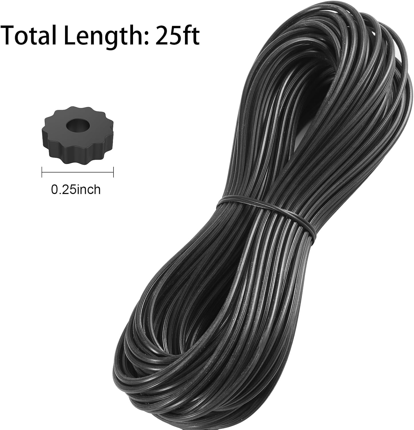 [Patio Door Specialty] FLYZZZ Screen Spline 0.250" (1/4"), 25 ft | for Extra Wide Channels on Sliding Screen Doors ONLY | NOT for Standard Windows (See Guide)