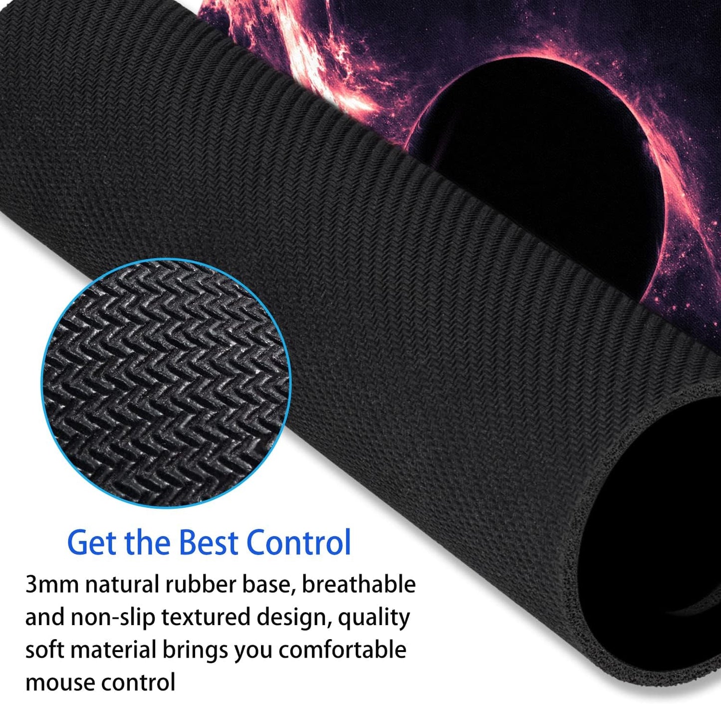 Sci-Fi Galaxy Mouse Pad Personalized Planet Design Computer Laptop Non-Slip Rubber Mousepad 9.5x7.9 Inch