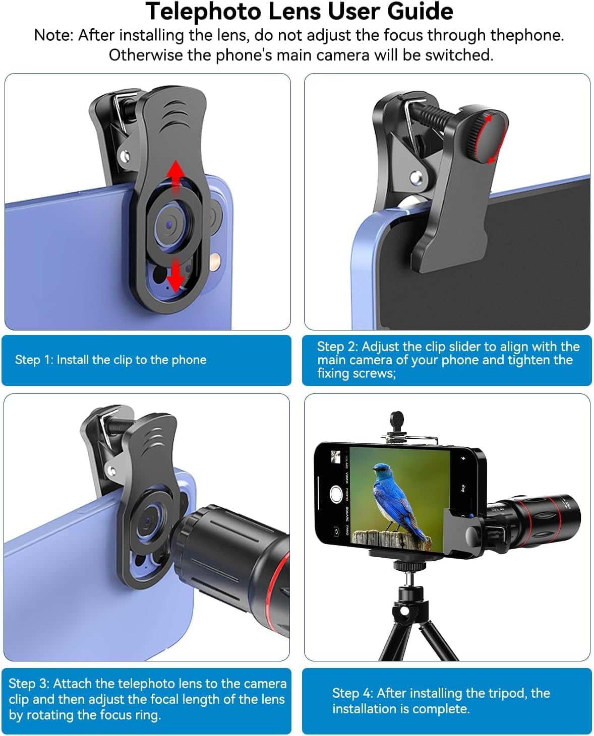 APEXEL 4 in 1 Phone Photography Kit, 18X Telephoto Lens, 198° Fisheye Lens, 15X Macro Lens, 0.63X Wide Angle Lens, Set with Flexible Phone Tripod, for iPhone 13/12/11/XS Max/XR/XS/X Samsung One Plus