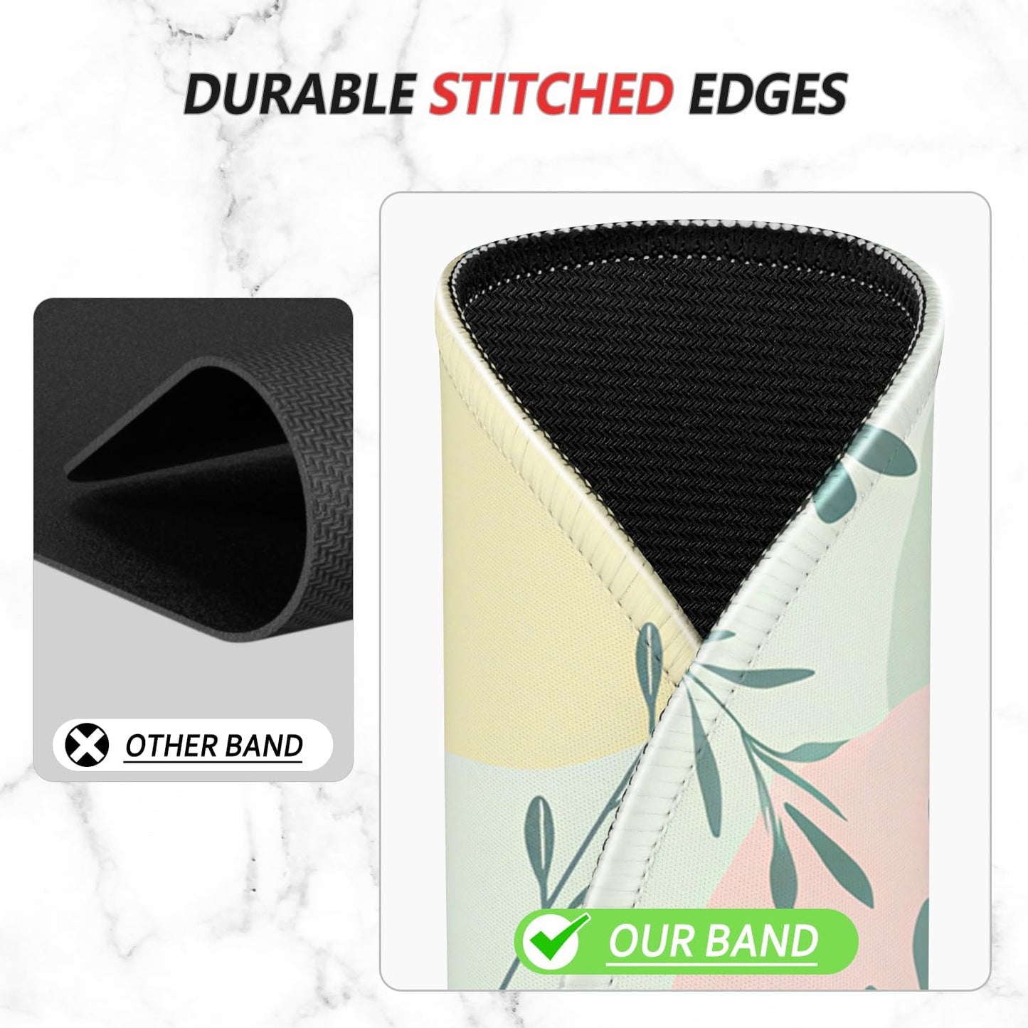 ITNRSIIET Mouse Pad Non-Slip Rubber Base Smooth Surface Stitched Edges Waterproof Durable Compatible with All Mice for Office & Gaming, Desk Accessory, Diameter 8.7 inch, PastelFoliage