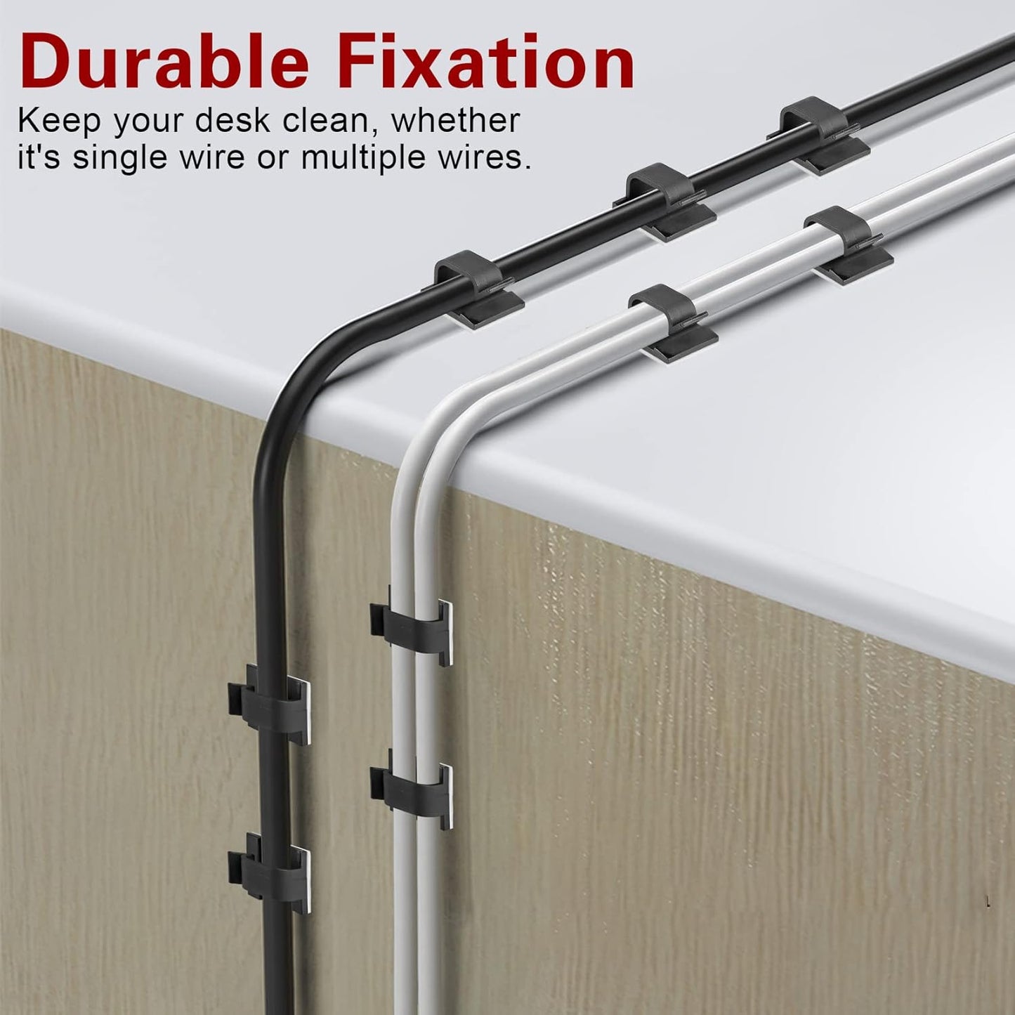 XHF 3/4” Adhesive Cable Wire Clips Black 60pcs, Cable Staples Outdoor Cable Management Wire Organizer Cord Holder for Under Desk, Car, Wall, TV PC Ethernet Cable