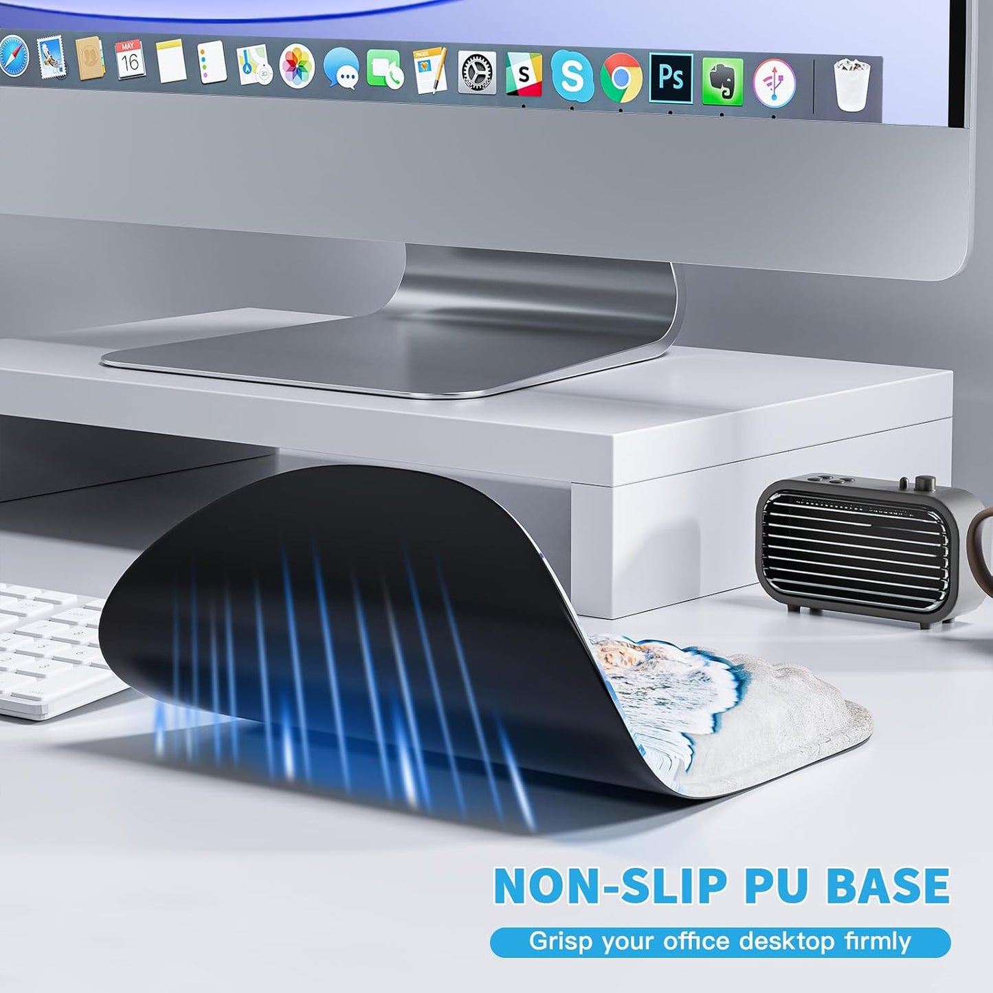 Mouse Pad with Wrist Rest, Ergonomic Mousepads with Wrist Support, Soft Lycra Fabric Memory Foam Office Desk Accessories for Comfort/Pain Relief/PC Gaming/Computer/Laptop (Seaside Sunset)