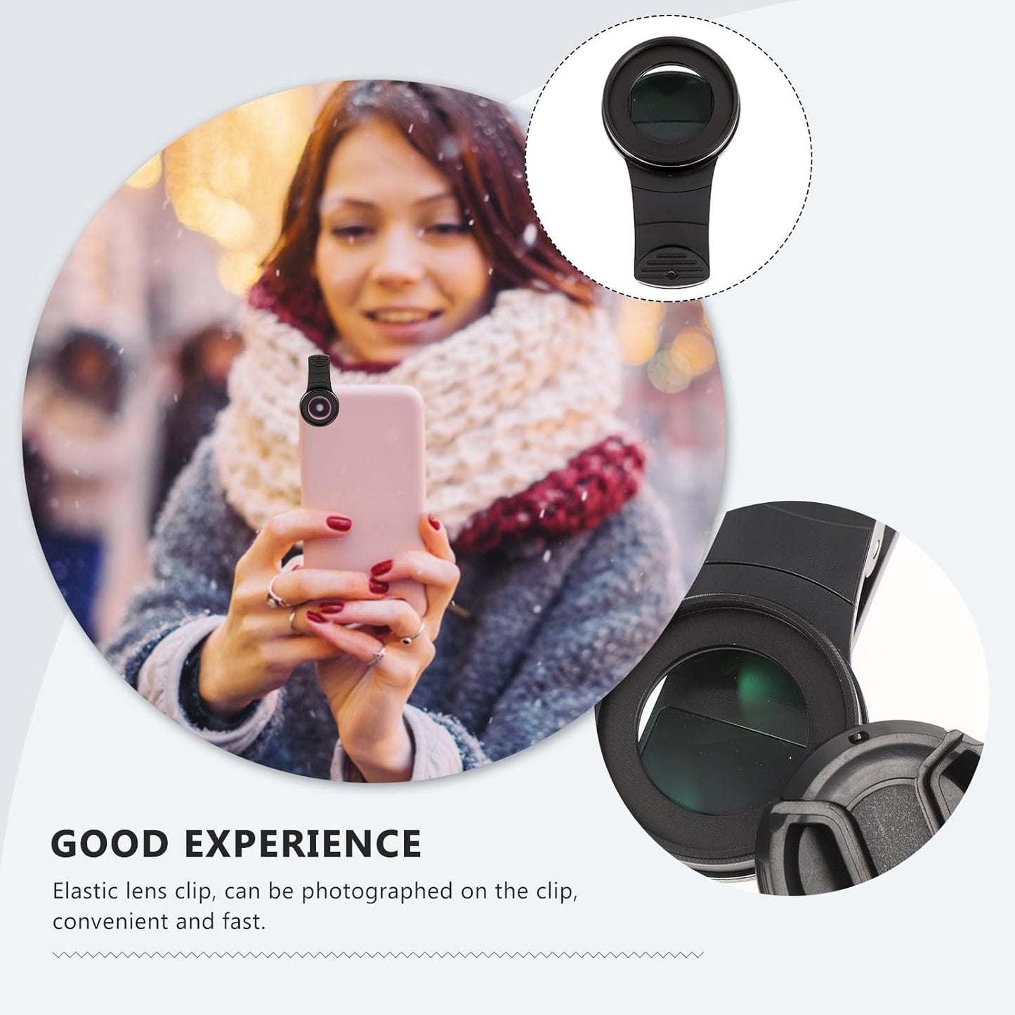 Phone Lens : 37mm 15X Macro Lens for Phone Camera Clip-on Magnifying for Close-up Photography (Black)