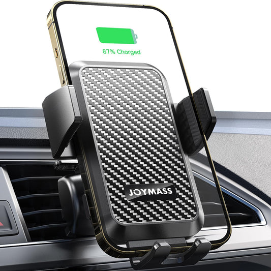 Wireless Car Charger, 15W Fast Charging Auto Clamping Car Charger Cell Phone Holder Mount Vent for iPhone 15 14 13 12 Mini Pro Max 11 XR XS X, Samsung Galaxy S23 Ultra S22 S21+ Note 20, etc