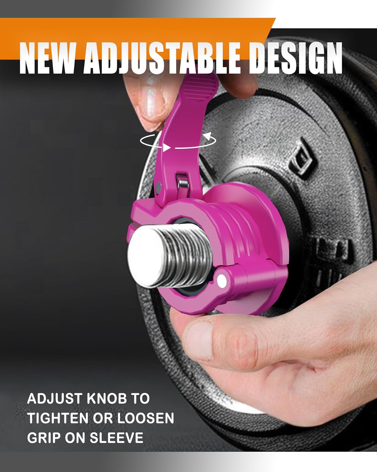 MAXRICH T Barbell Clamp 1 inch Multiple Sizes & Adjustable Weight Clips for Barbell Quick Release Barbell Clips|Barbell Collar Bar Locks for Weight Lifting (ROSE)