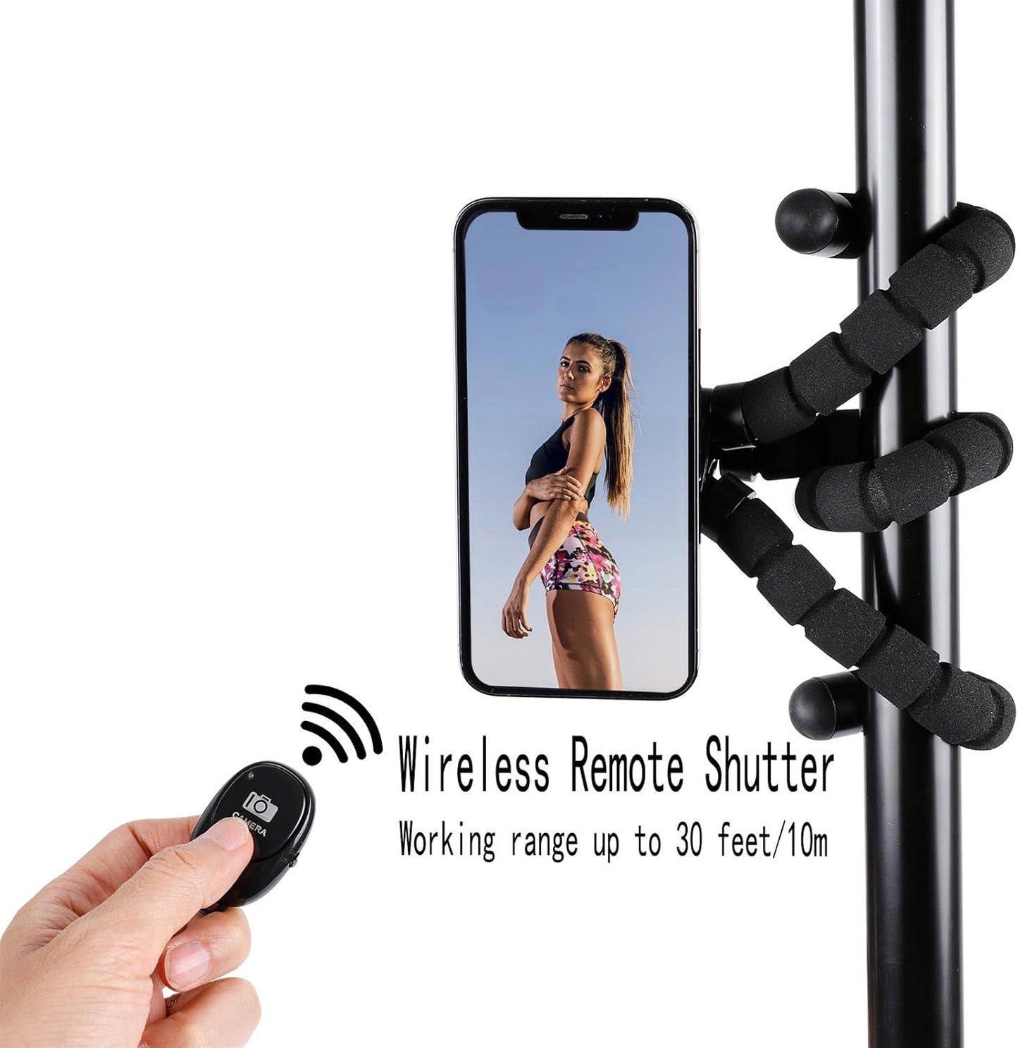 Magnetic Flexible Tripod for iPhone, Mini Bendable Tripod Stand with Wireless Remote for Magsafe, Compatible with iPhone 16 15 Plus Pro Max 14 13 12 Series