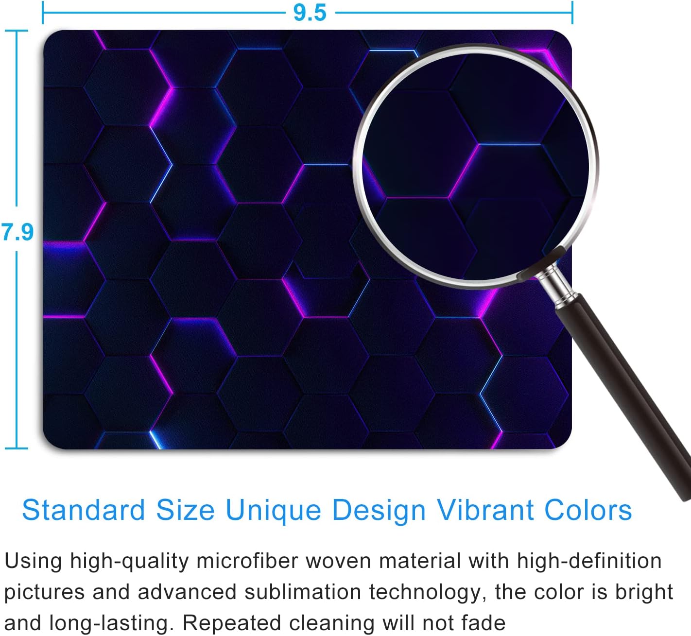 Purple Abstract Art Mouse Pad Personalized Design Computer Laptop Non-Slip Rubber Mouse Pad 9.5x7.9 Inch