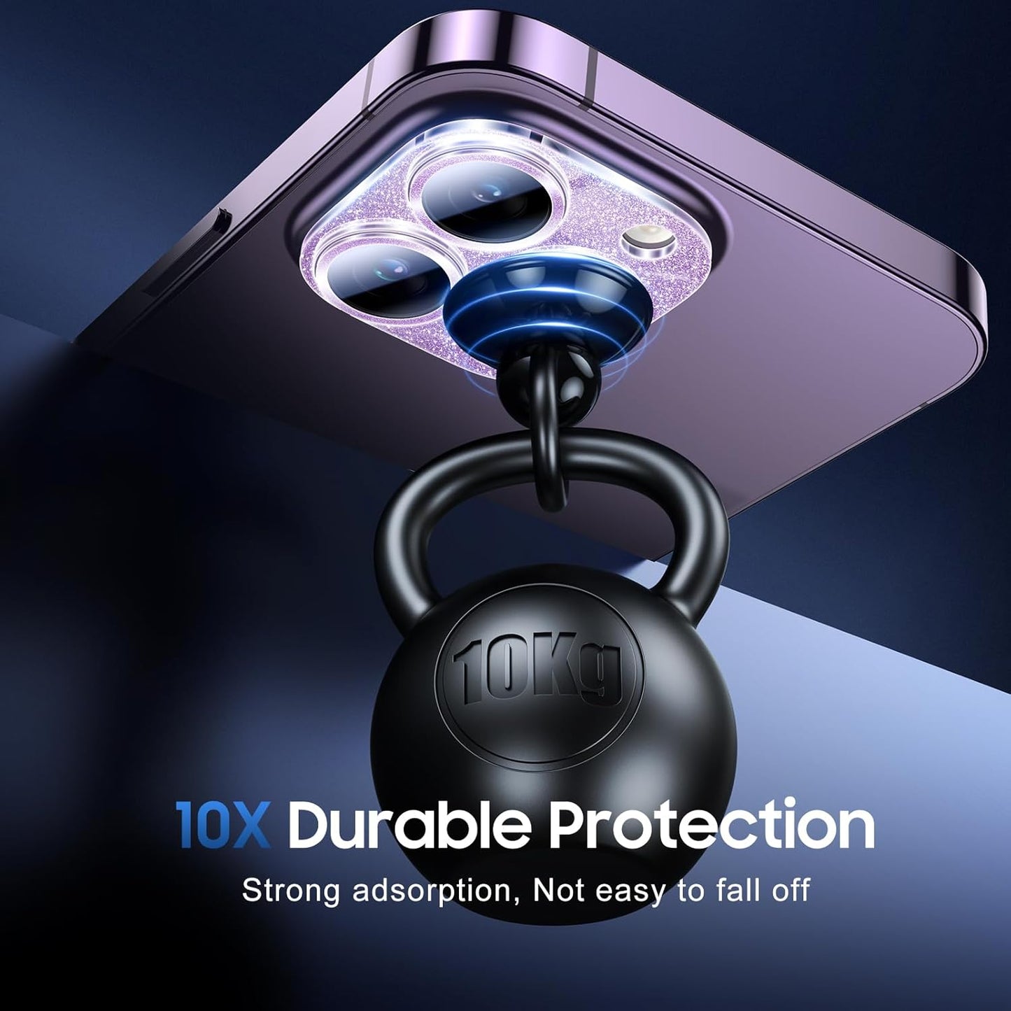 UniqueMe 3 Packs Compatible for iPhone 14 Pro Max/iPhone 14 Pro Camera Lens Protector Acrylic [Not Glass],[Case Friendly][Scratch-Resistant][Night Shooting Mode]-Glitter Purple