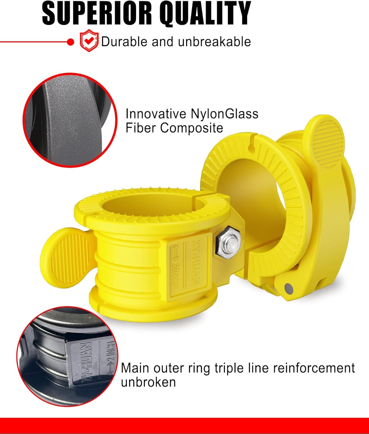 Olympic Barbell Clamps 2 inch Adjustable Barbell Clips Quick Release Pair of Locking Weight Clips for Bars