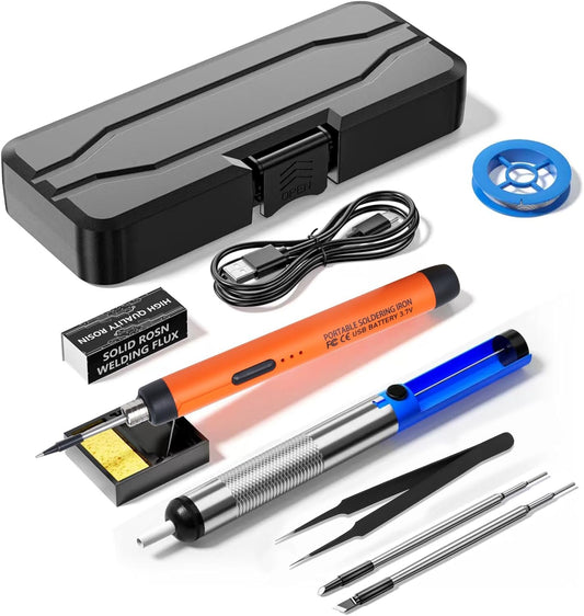 Rechargeable Soldering Iron Kit,800mah USB Wireless Electric Soldering,Cordless Portable,Suitable for DIY and home appliance repair (Basic)