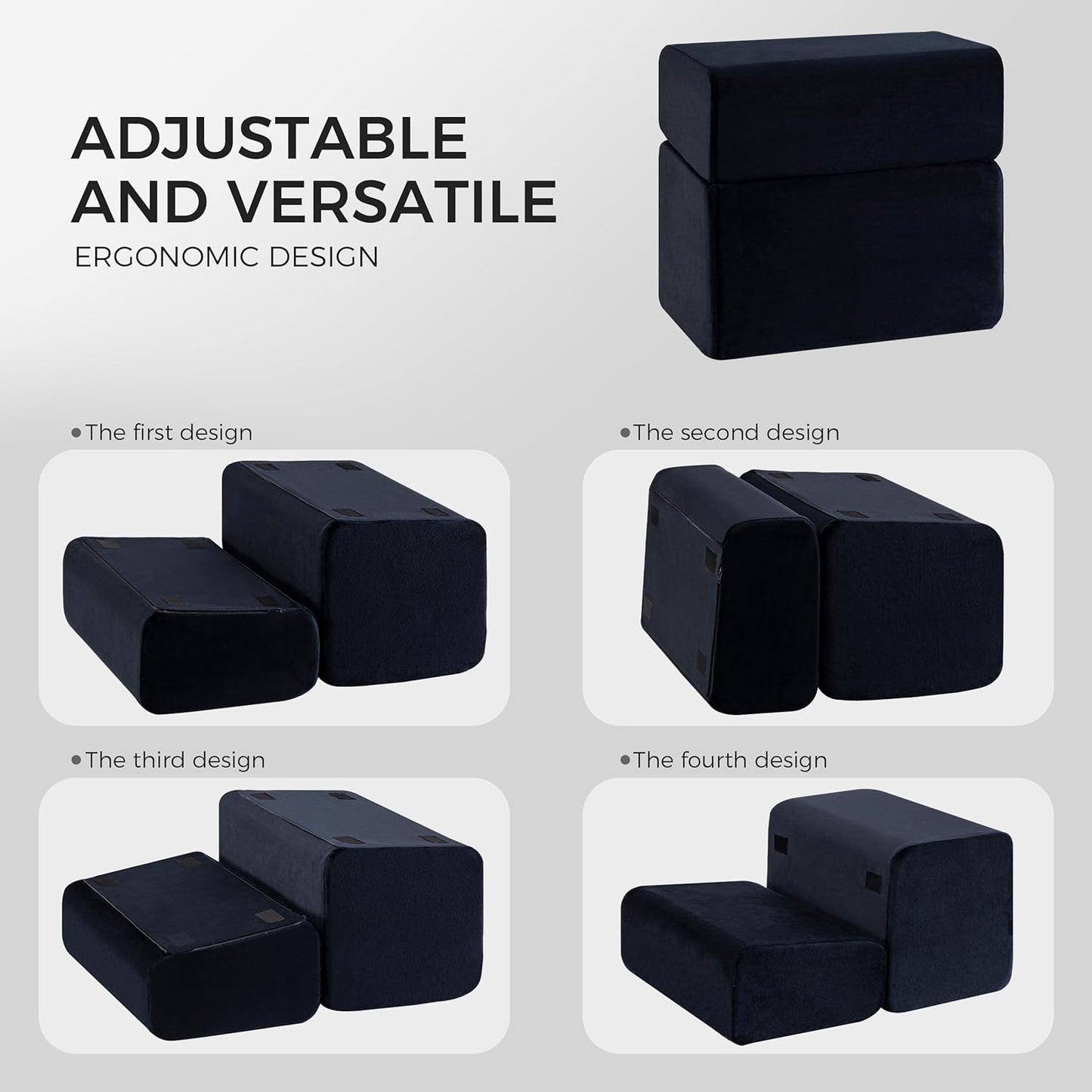 Ganondorf Foot Rest for Under Desk at Work Adjustable Foot Rest Under Desk Ergonomic Foot Stools for Under Office Desk Leg Pillow for Underdesk Footrest with Washable Cover, Black