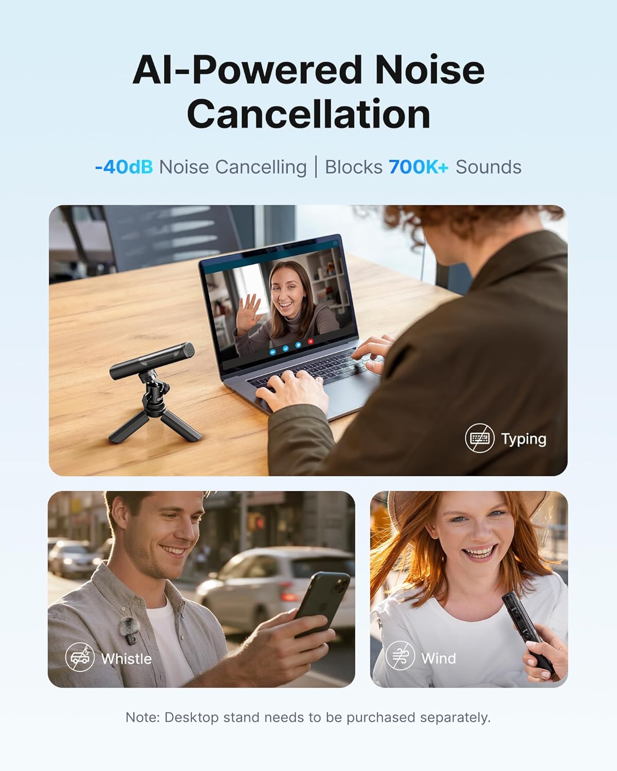 BOYA Magic Wireless Mini Microphones for iPhone 15-16/Android, 4 Form-in-1 Mic, 7g Lightweight, AI Noise Reduction, 48kHz/24bit, APP Control, 328ft Range, Microphone for Recording (Stand not included)