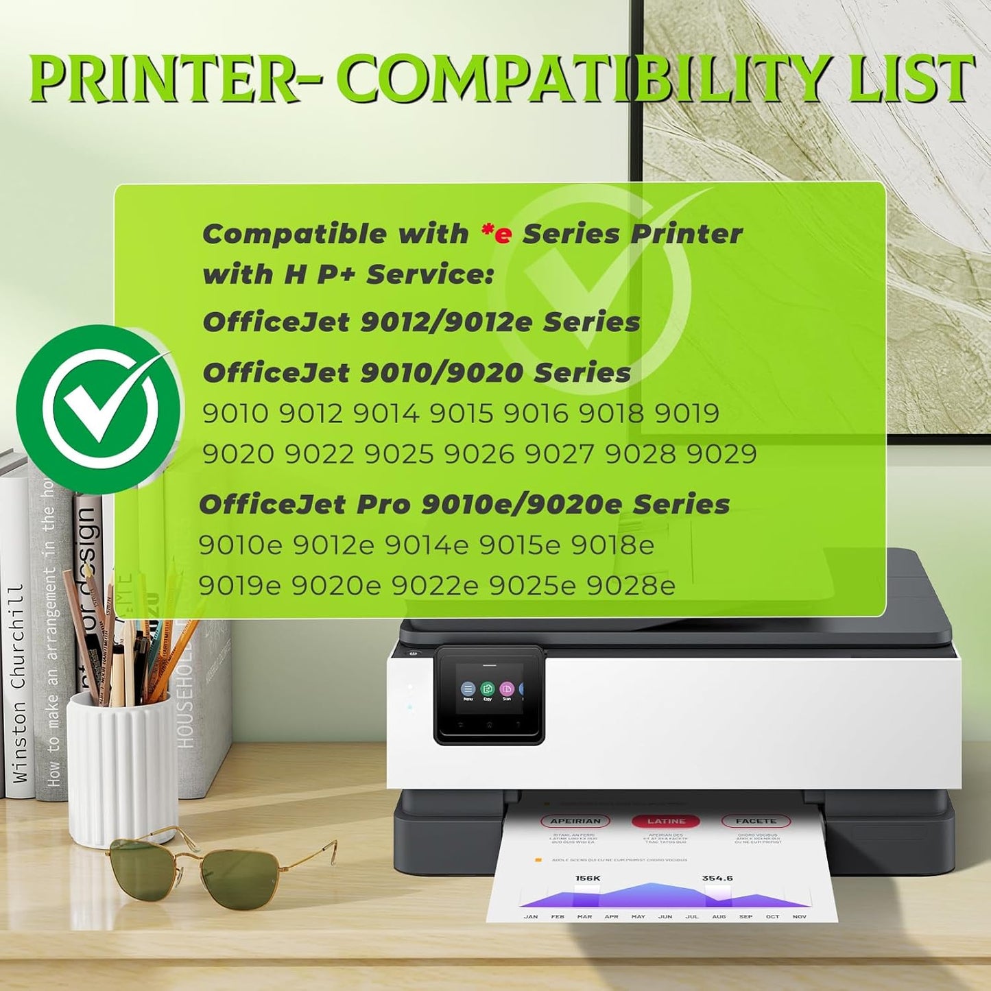 962XL Black OfficeJet Pro 9015e 9018e 9025e 9010 9020 e Compatible for HP 962 XL Black Ink Cartridges HP962XL/962 HP962XL HP962 Printer Ink for OfficeJet Pro 9010 9015 9018 9012 9014 9025 9022 9028 e