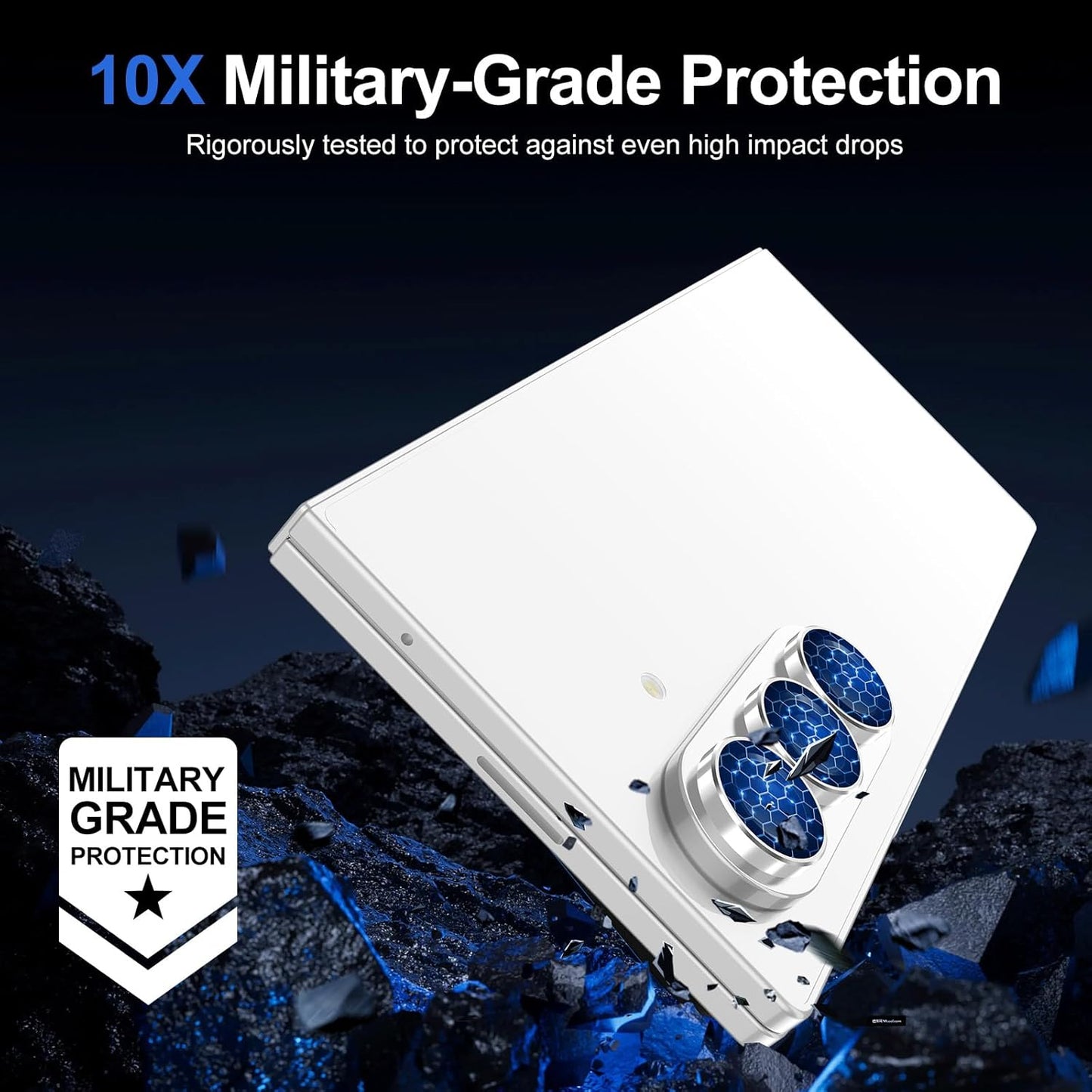 for Samsung Galaxy Z Fold 7 Camera Lens Protector, Individual Metal Ring Tempered Glass Lens Cover, [Strong Adsorption] Scratch Resistant Ultra-Thin HD Clear Lens Cover, 1 Set-Slivery Ring