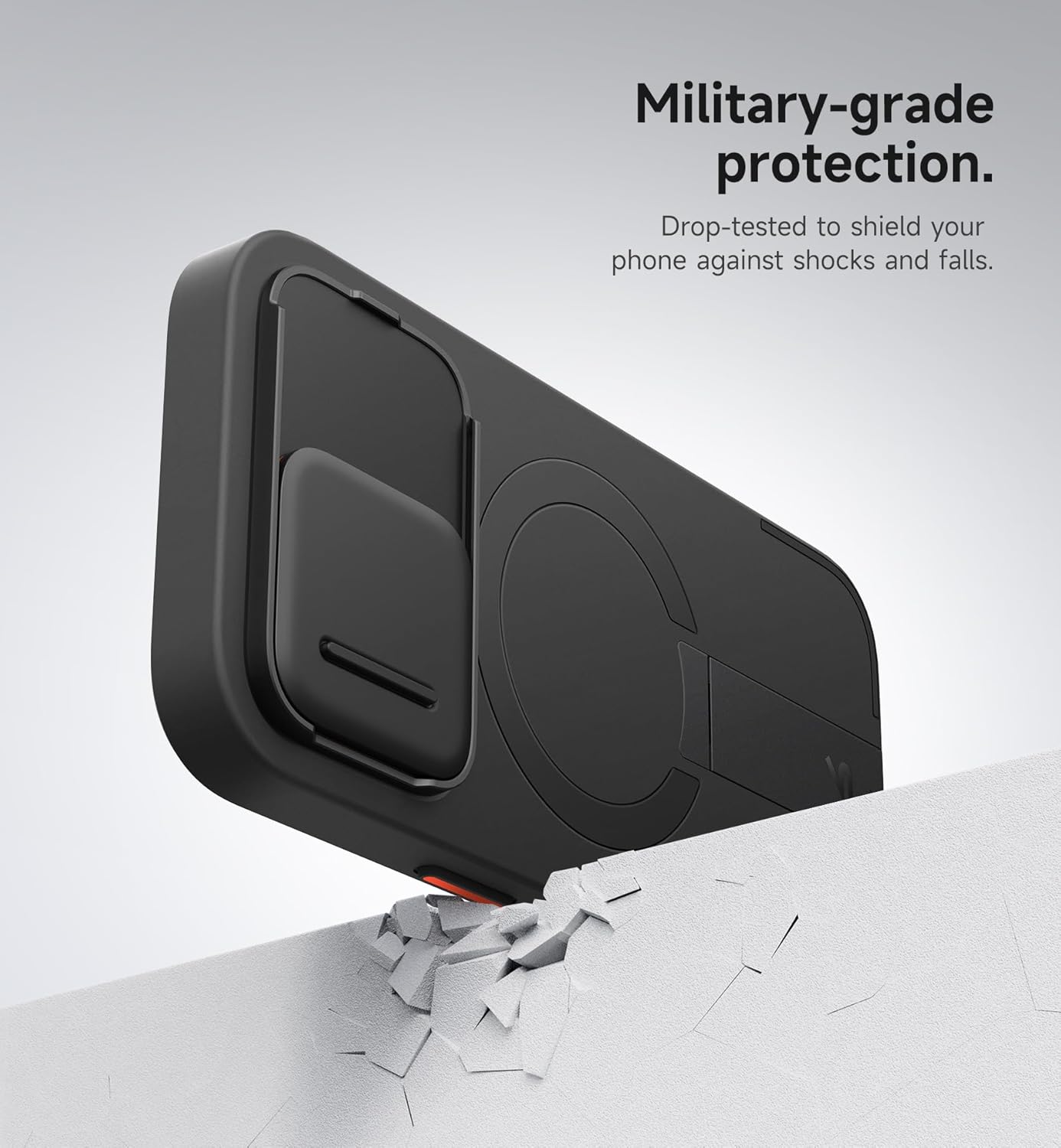 SURITCH for iPhone 16 Pro Case with Slide Camera Cover and Adjustable Kickstand, Compatible with MagSafe, Shockproof Bumper Case Slim Protective Cover for iPhone 16 Pro 6.3 Inch,Black