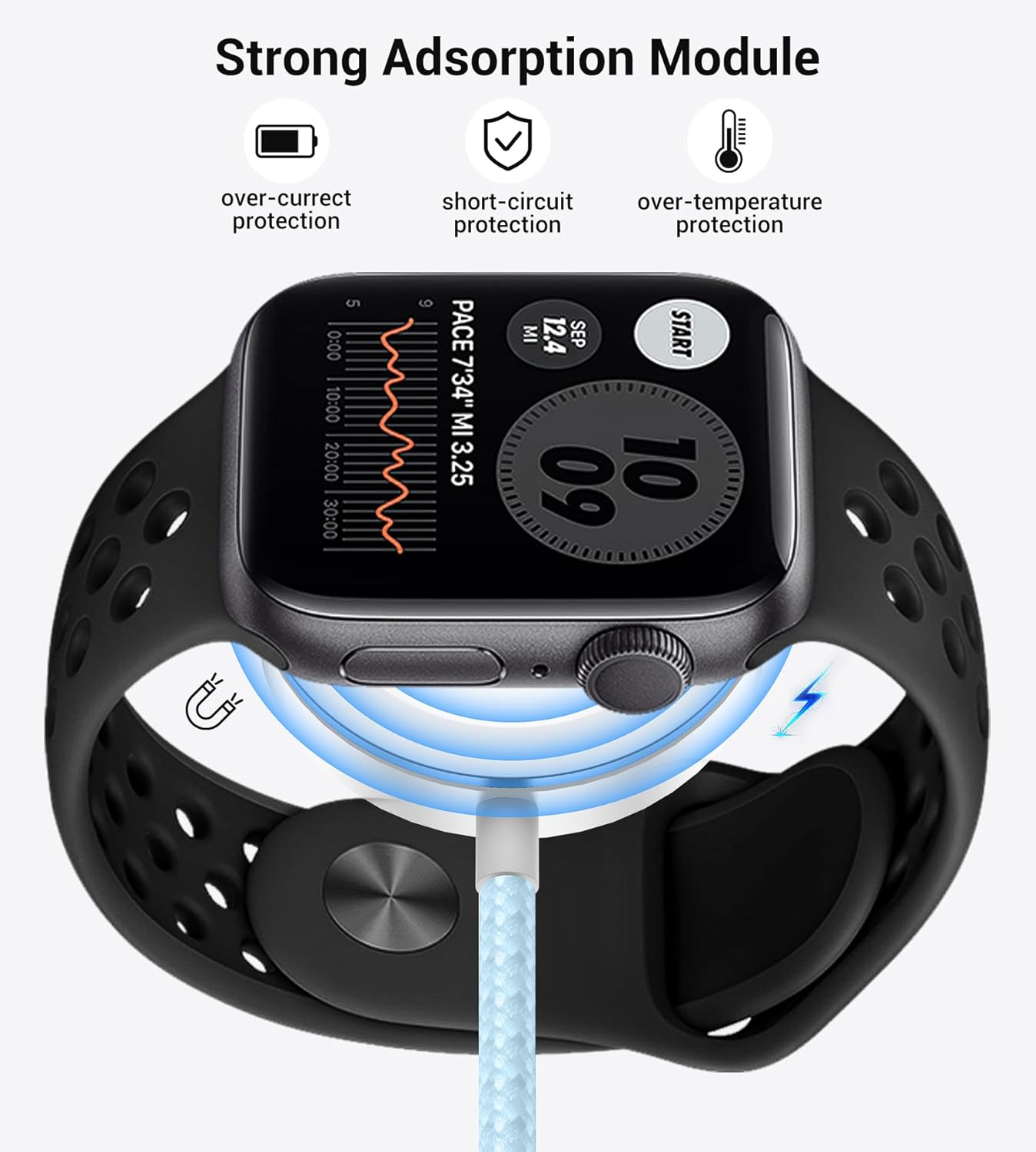 Temdan for Travel Vacation Essentials,3 in 2 USB C Cable for Apple Watch Charger/iPhone 16 Charger/Lightning,Multi Charging Cable Cord,Camping Essentials,Designed for iWatch & iPhone 16-12-4FT Blue