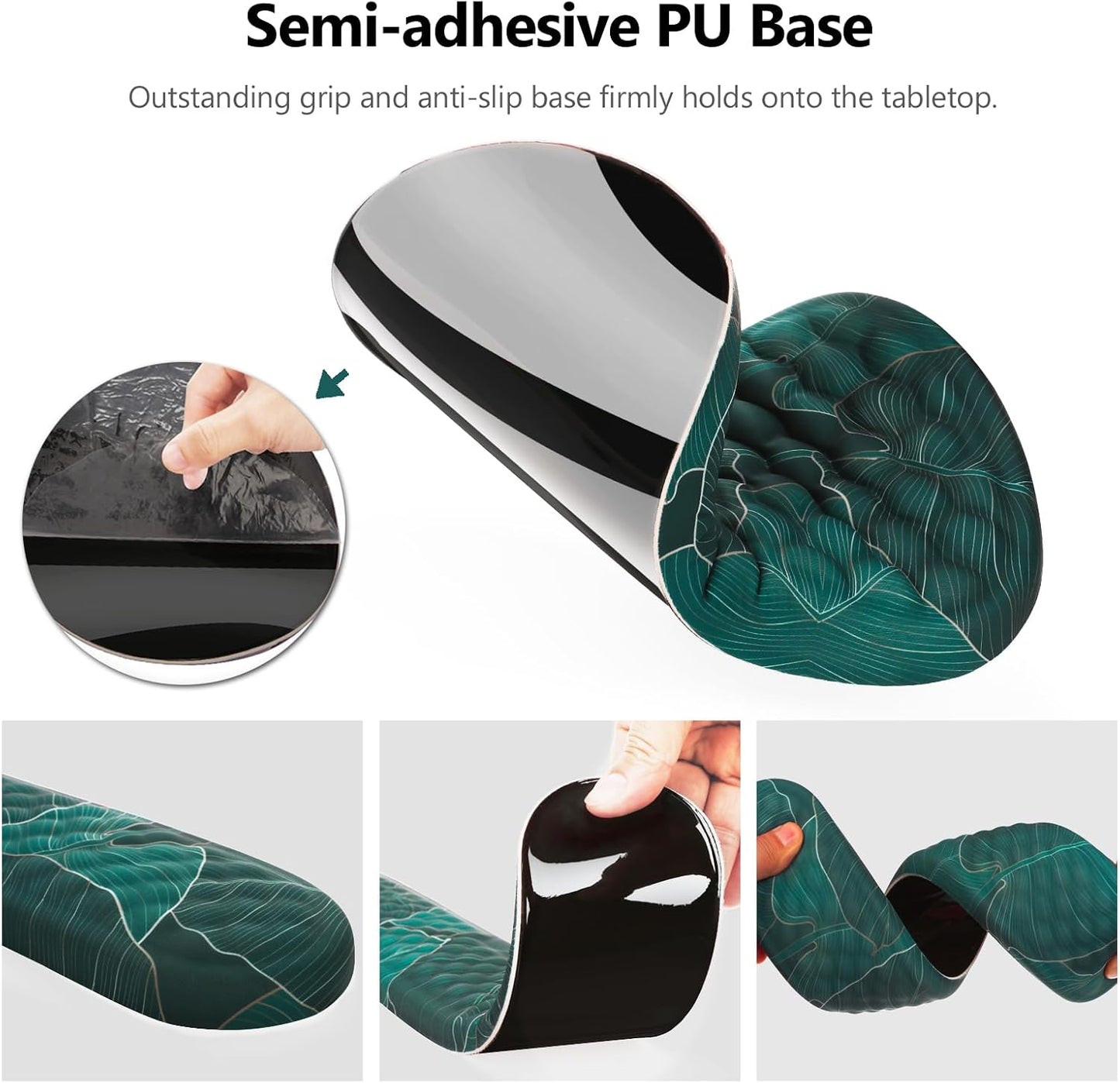 Mouse Pad Wrist Support, Laokiiy 2 in1 Keyboard Wrist Rest+ Ergonomic Mouse Pad, Non-Slip Wrist Rest for Computer Keyboard, Made Easy Typing & Relieve Wrist Pain（Banana Leaf Green）