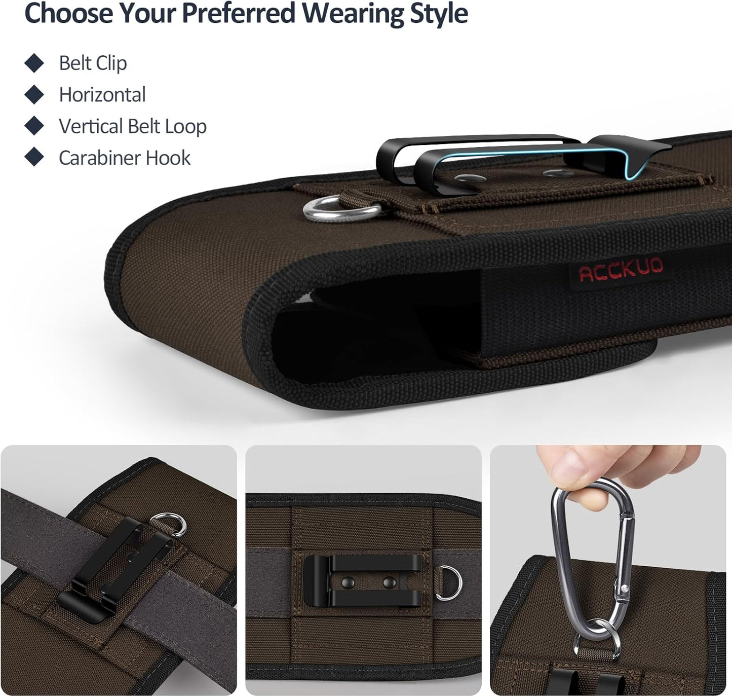 Phone Holster for Belt with Metal Clip and Magnetic Closure Compatible with Galaxy S25/S24/S23/S22/S21/S20 Ultra A16 A26 A35 A36 A55 A56 for Everyday Protection, XL-Coffee