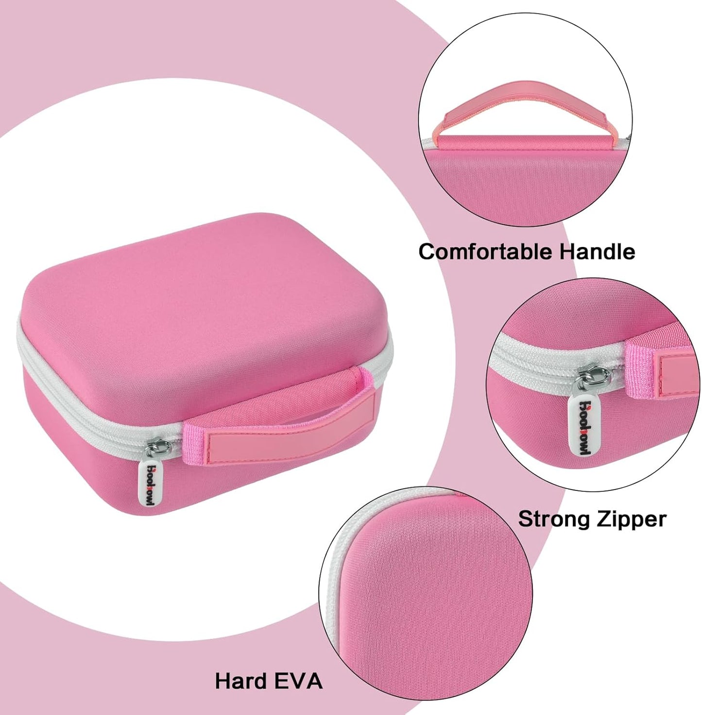 Case Compatible with Phomemo M110 Label Maker - Portable Mini Bluetooth Thermal Label Maker Carrying Storage Bag for Printer Labels, USB Cable and Accessories - Pink (Box Only)