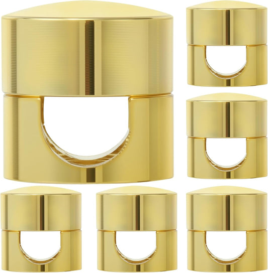 6 Sets Charger Holders for Cords, Gold Adjustable Cable Anchor Holders, Adhesive Metal Cord Clips, Cable Management Wire Organizers for Desk, Office, Nightstand