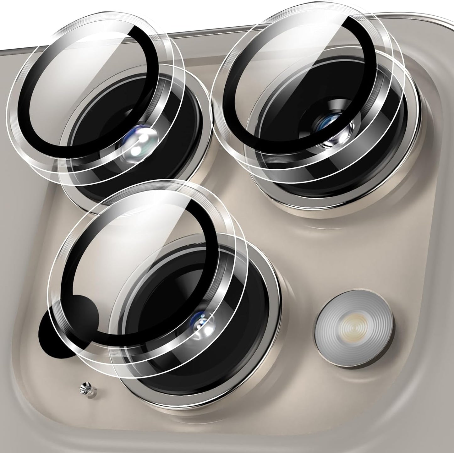 YWXTW Camera Lens Protector for iPhone 15 Pro/iPhone 15 Pro Max, [1 Step Installation Tray] HD Clear Individual Camera Cover Tempered Glass Screen Protector Accessories, Case Friendly(Clear)