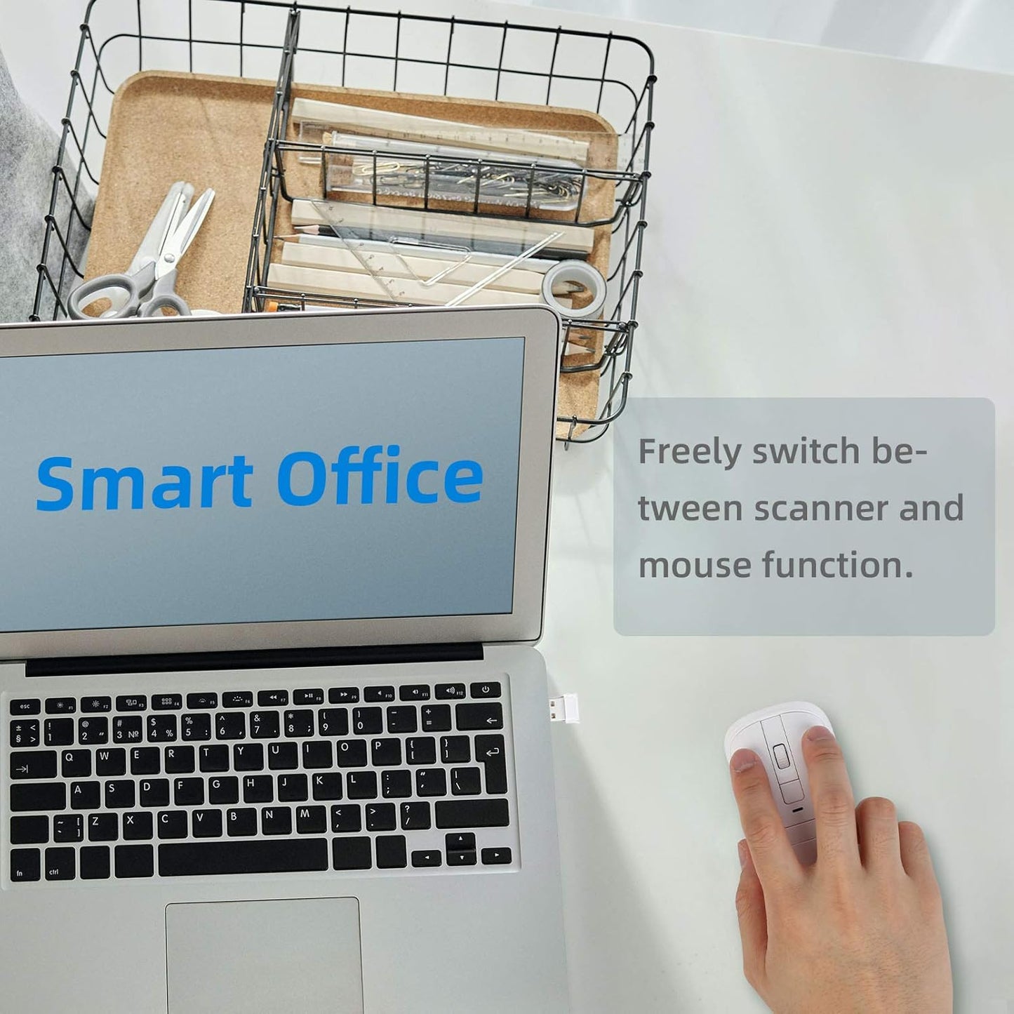 New Wireless Mouse Barcode Scanner, 2-in-1 Design 2D Handheld Barcode Scanner with Wireless Mouse Functions for POS System,Store,Supermarket, Warehouse.(Black)