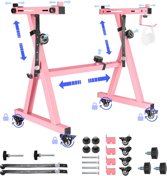 Universal Keyboard Stand, Z-style Heavy-Duty Piano Stand, Adjustable and Portable Piano Keyboard Stand for 61 and 88 Keys, Pink