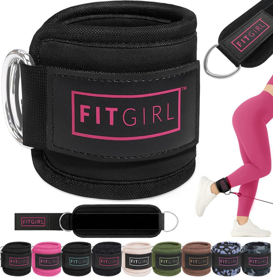 FITGIRL - Ankle Strap for Cable Exercise Machines, Work Out Cuff Attachment for Home & Gym, Glute Workouts - Kickbacks, Leg Extensions, Hip Abductors, for Exercise Machine Attachments