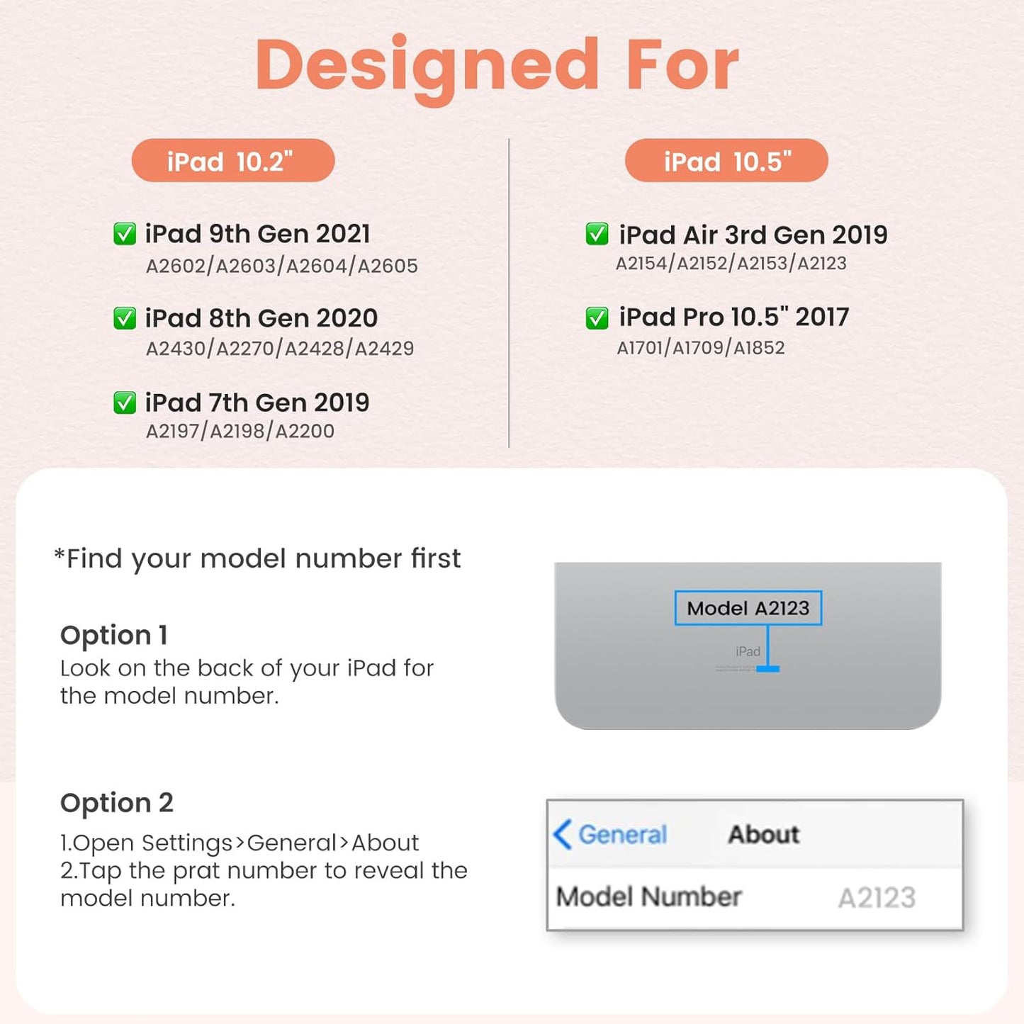 Keyboard and Case for iPad 7th/8th/9th Generation 10.2-inch 2018/2020/2021, iPad Air 3 2019, 2017 iPad Pro 10.5-inch Case with Pencil Holder, Detachable Wireless BT Keyboard, Tablet Smart Cover(Pink)