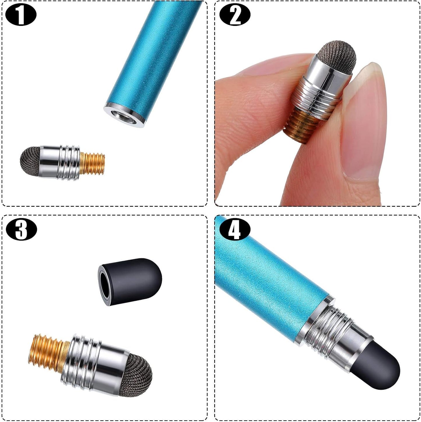 Zonon 30 Pieces Replacement Stylus Tips Conductive touch screen Pens Tips Capacitive Silicone Rubber, No Touch Door Opener Tools (0.19 Inch)