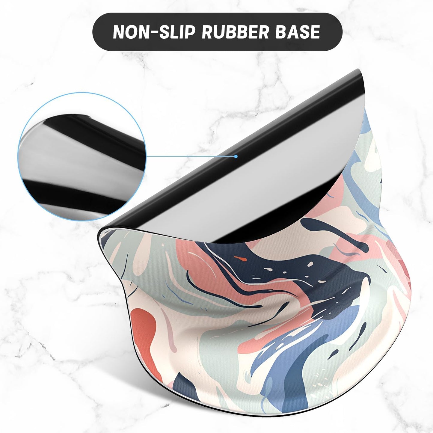 ITNRSIIET Ergonomic Mouse Pad with Gel Wrist Support Small Wrist Rest Smooth Surface Non-Slip PU Base Comfortable Office Supplies Pain Relief, 8.7 x 7.2 inches, Art Style Pattern