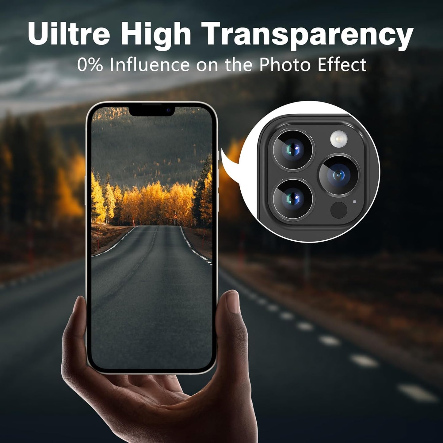 AGVEE 3+3 6 Pack for iPhone 14 Pro 6.1" / 14 Pro Max 6.7" Camera Lens Cover Protector, Metal Ring 9H Tempered HD Glass Camera Cover Protector Film, Black