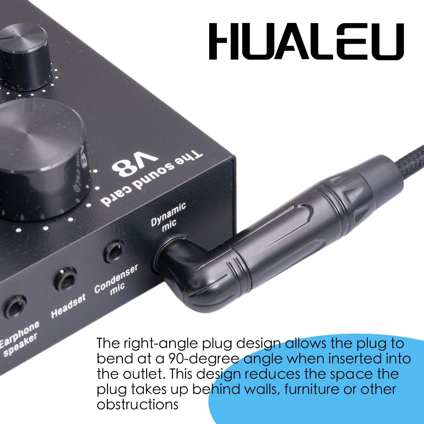 HUAELU 2Pack 6FT Right Angle 6.35mm TRS Stereo Male to Female Audio Cable,Right Angle 1/4 TRS Male to Female Stereo Headphone Guitar Extension Cable Cord for Mixer Headphone