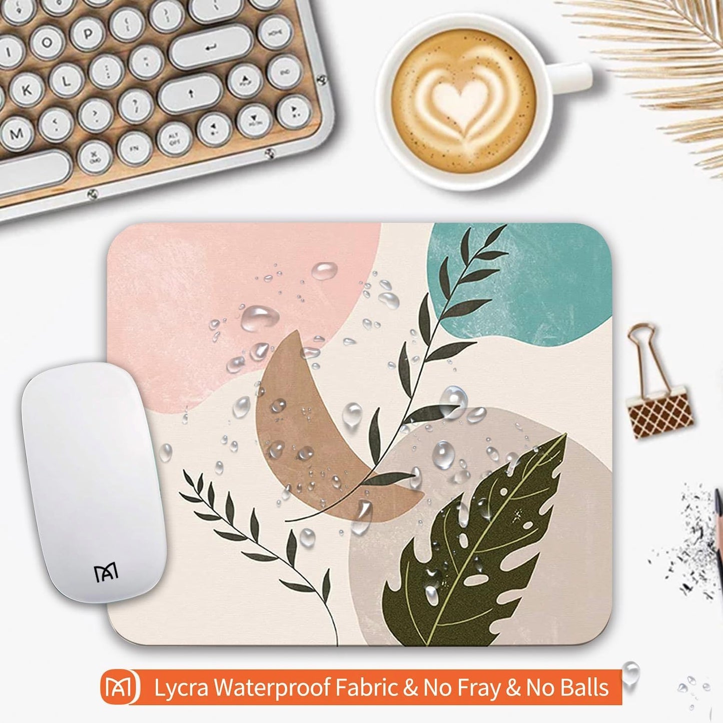 Square Mouse Pad Abstract Art, Personalized Premium-Textured Custom Mouse Mat Design, Washable Mousepad Cloth, Non-Slip Rubber Base Computer Mouse Pads for Wireless Mouse