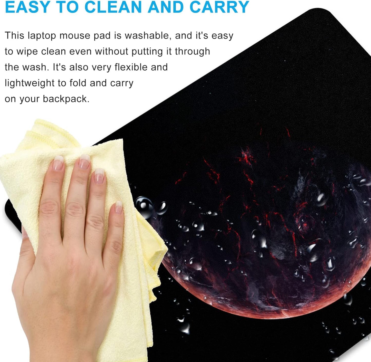 Sci-fi Galaxy Planet Mouse Pad Personalized Design Laptop Computer Non-Slip Rubber Mousepad 9.5x7.9 Inch