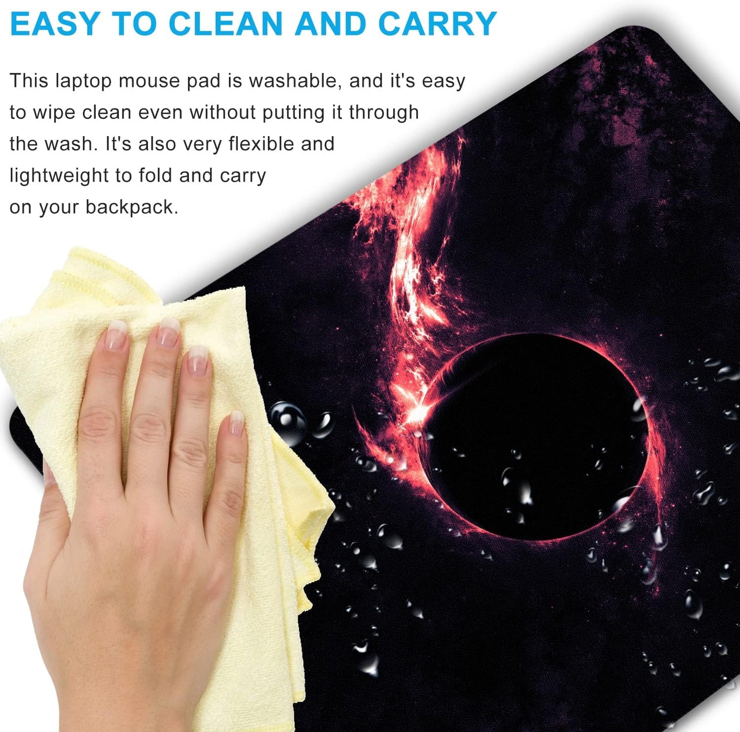 Sci-Fi Galaxy Mouse Pad Personalized Planet Design Computer Laptop Non-Slip Rubber Mousepad 9.5x7.9 Inch